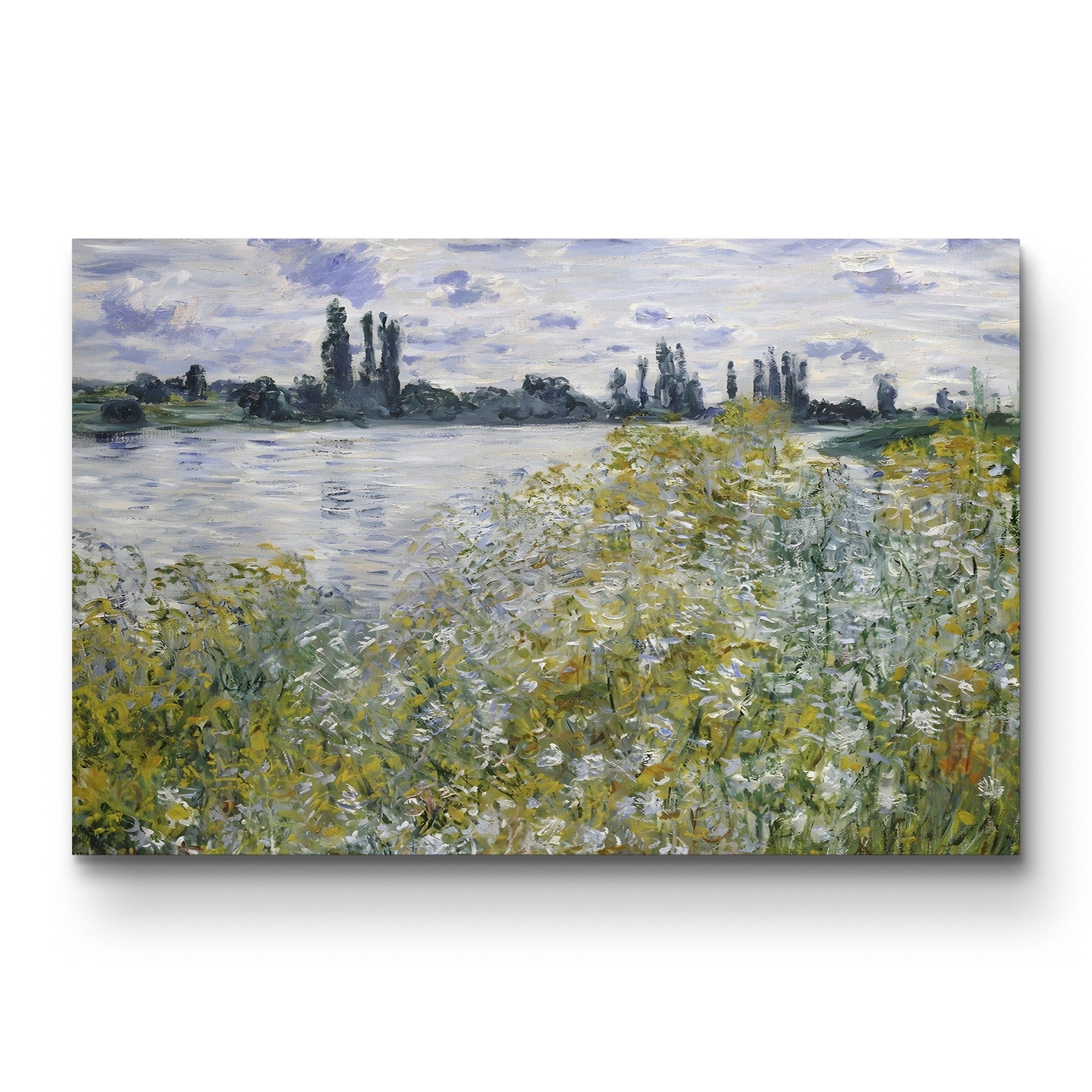 Island of Flowers near Vétheuil, 1880 – Claude Monet Wall Art | Impressionist River Landscape Canvas Print