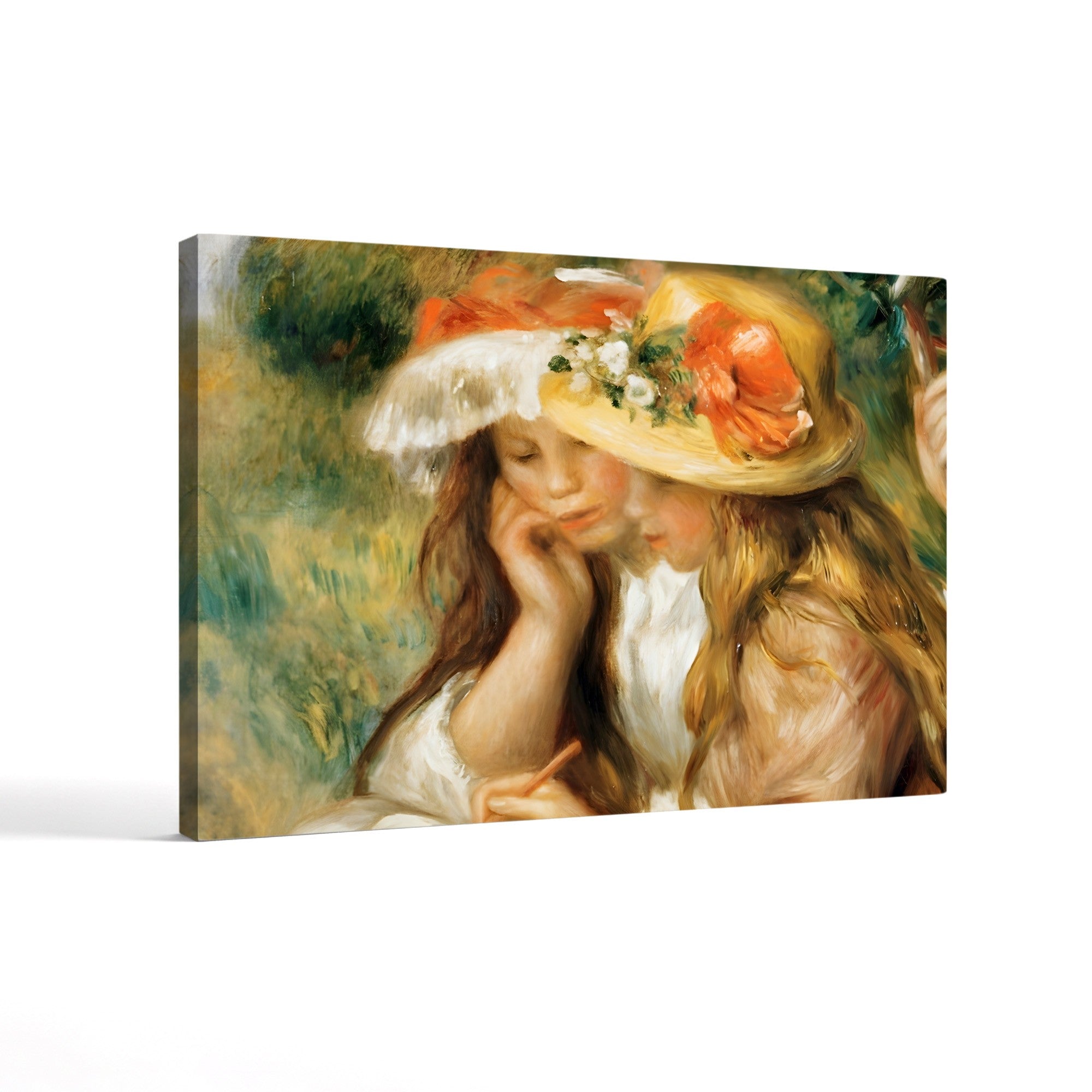 Two Girls Drawing – Pierre-Auguste Renoir Wall Art | Impressionist Figural Canvas Print