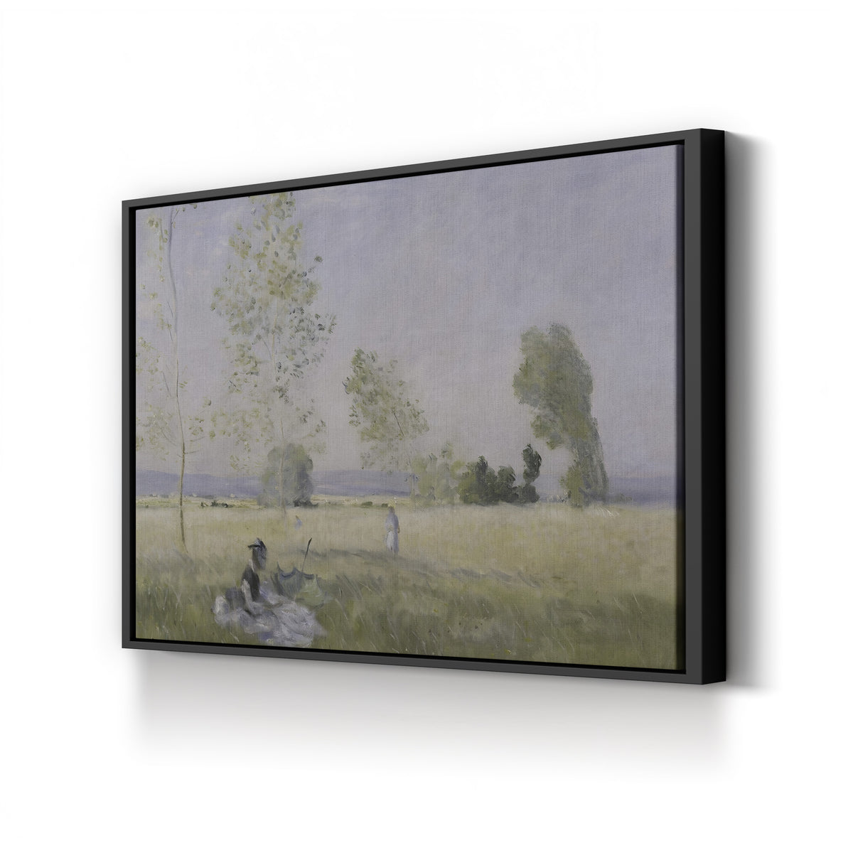 Summer (L’Été), c. 1874 by Claude Monet canvas print in black frame