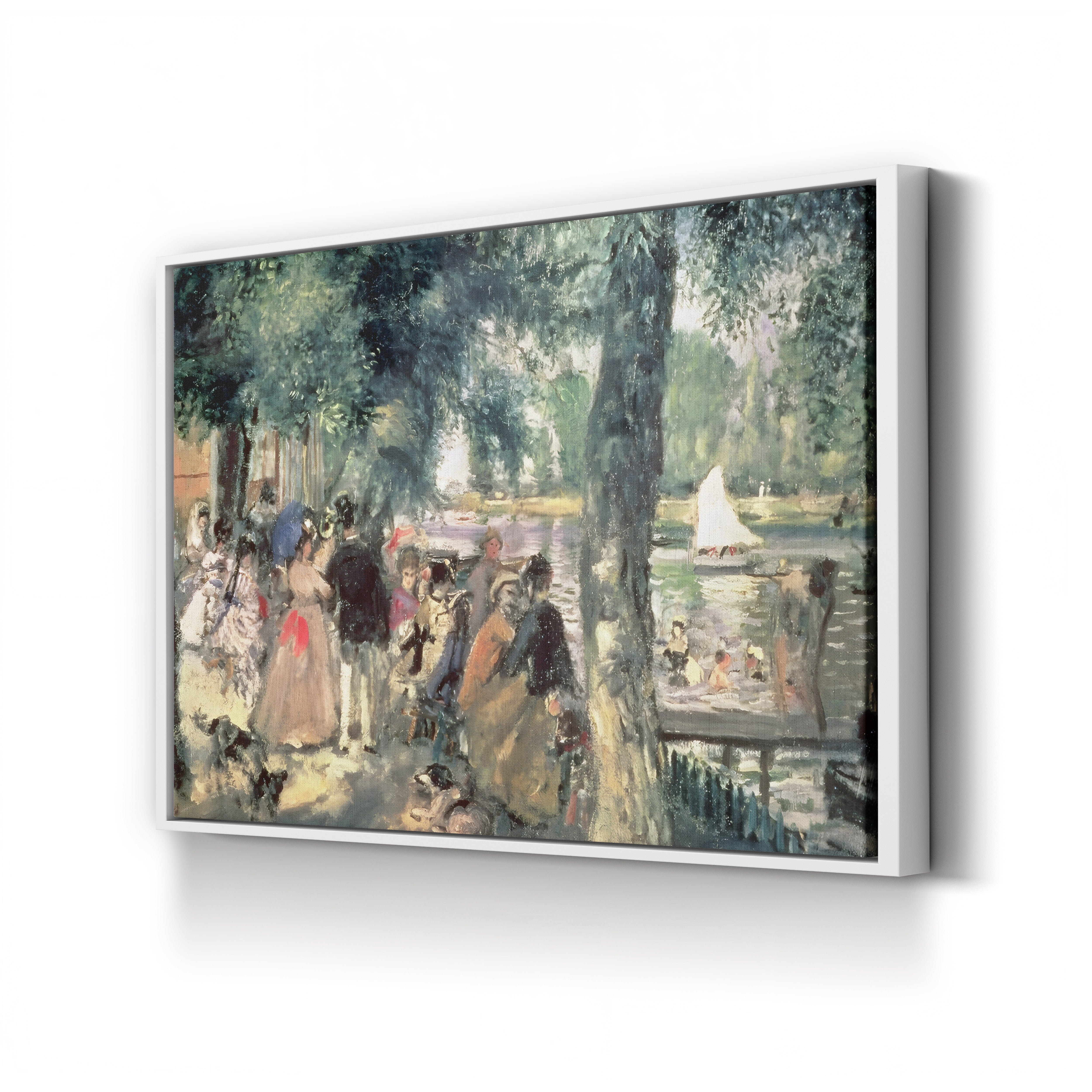 Bathing on the Seine / La Grenouillère, c. 1869 – Pierre-Auguste Renoir Wall Art | Impressionist River Canvas Print