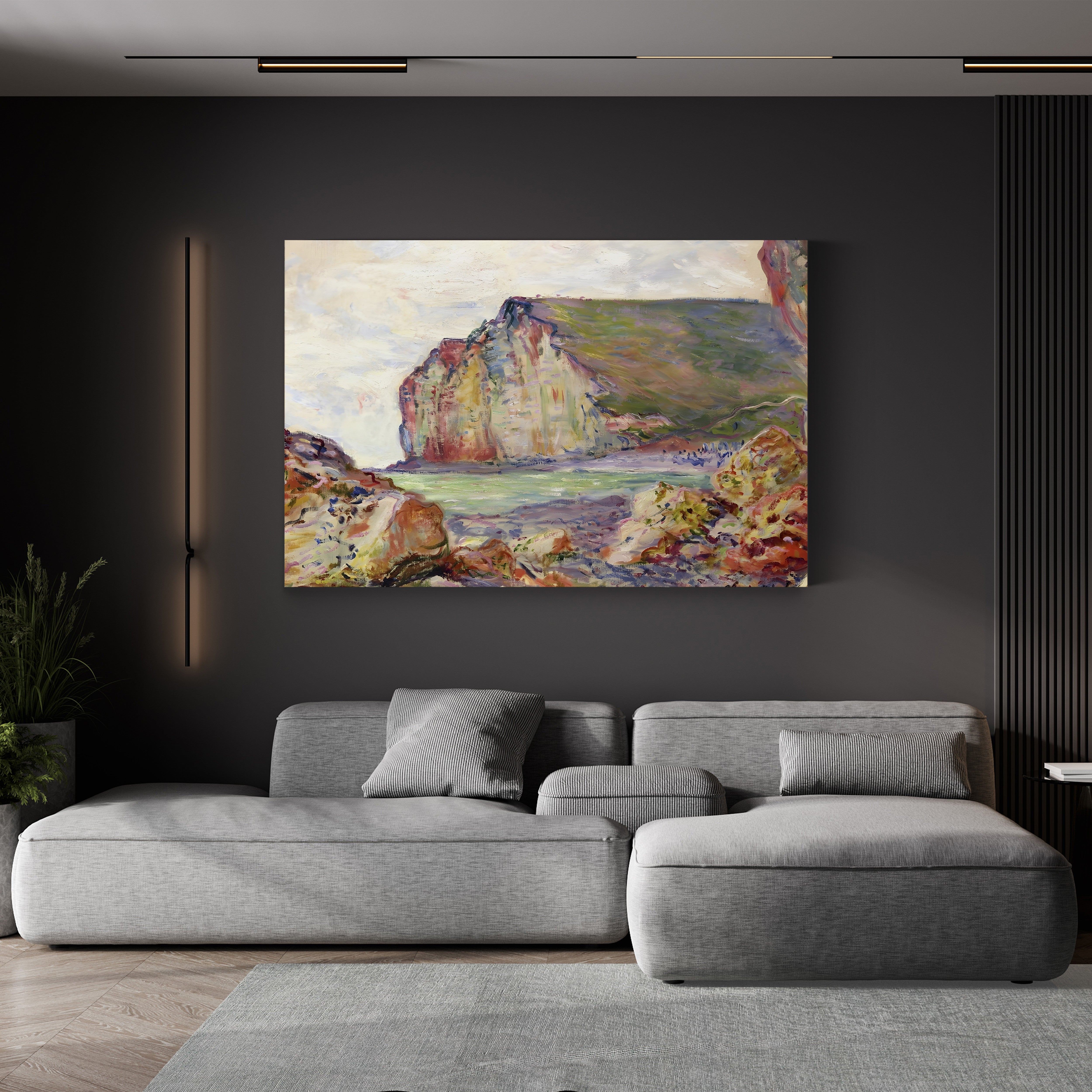 Falaises des Petites-Dalles – Claude Monet Wall Art | Impressionist Normandy Coastal Cliff Print