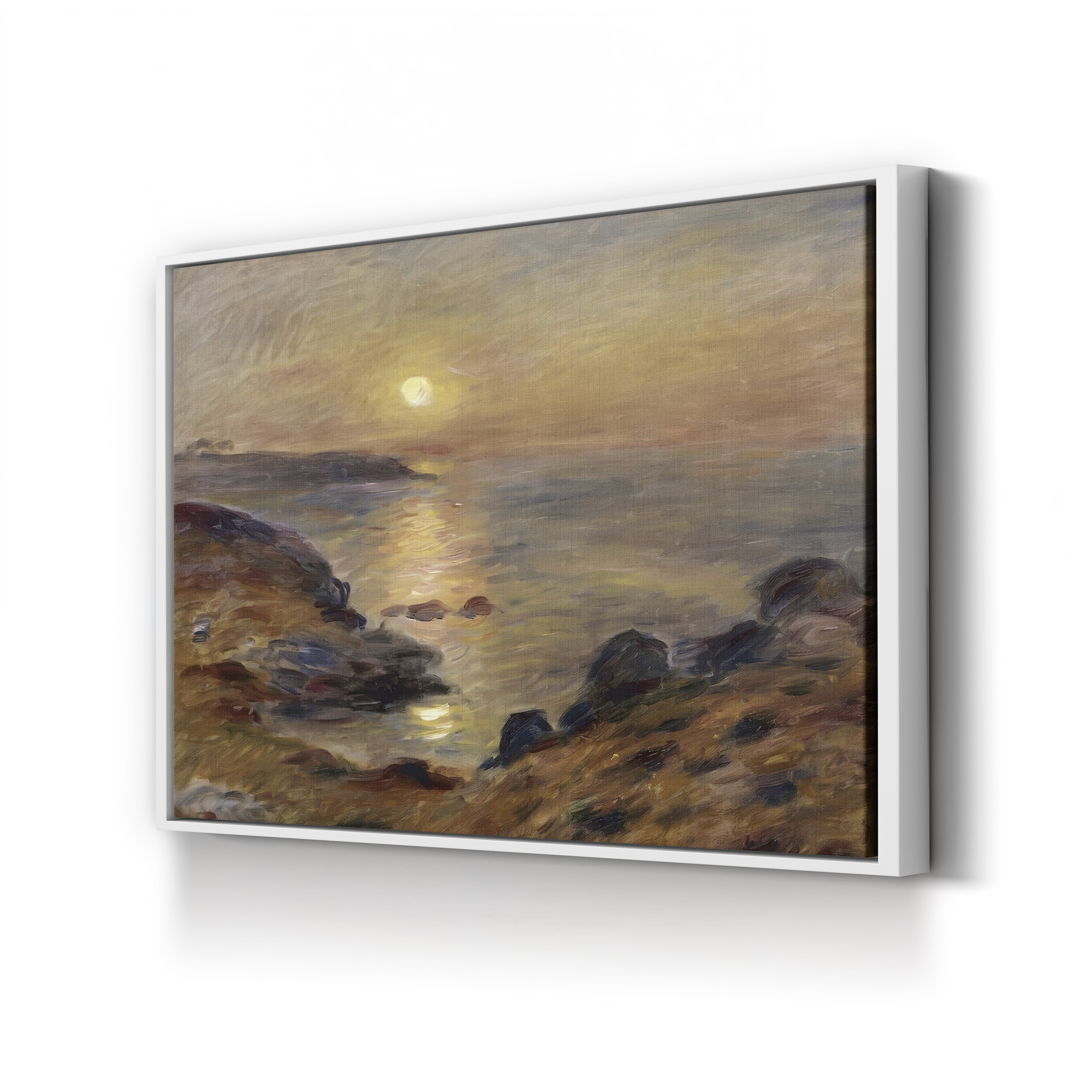 Setting Sun at Douarnenez, 1883 – Pierre-Auguste Renoir Wall Art | Impressionist Seascape Canvas Print
