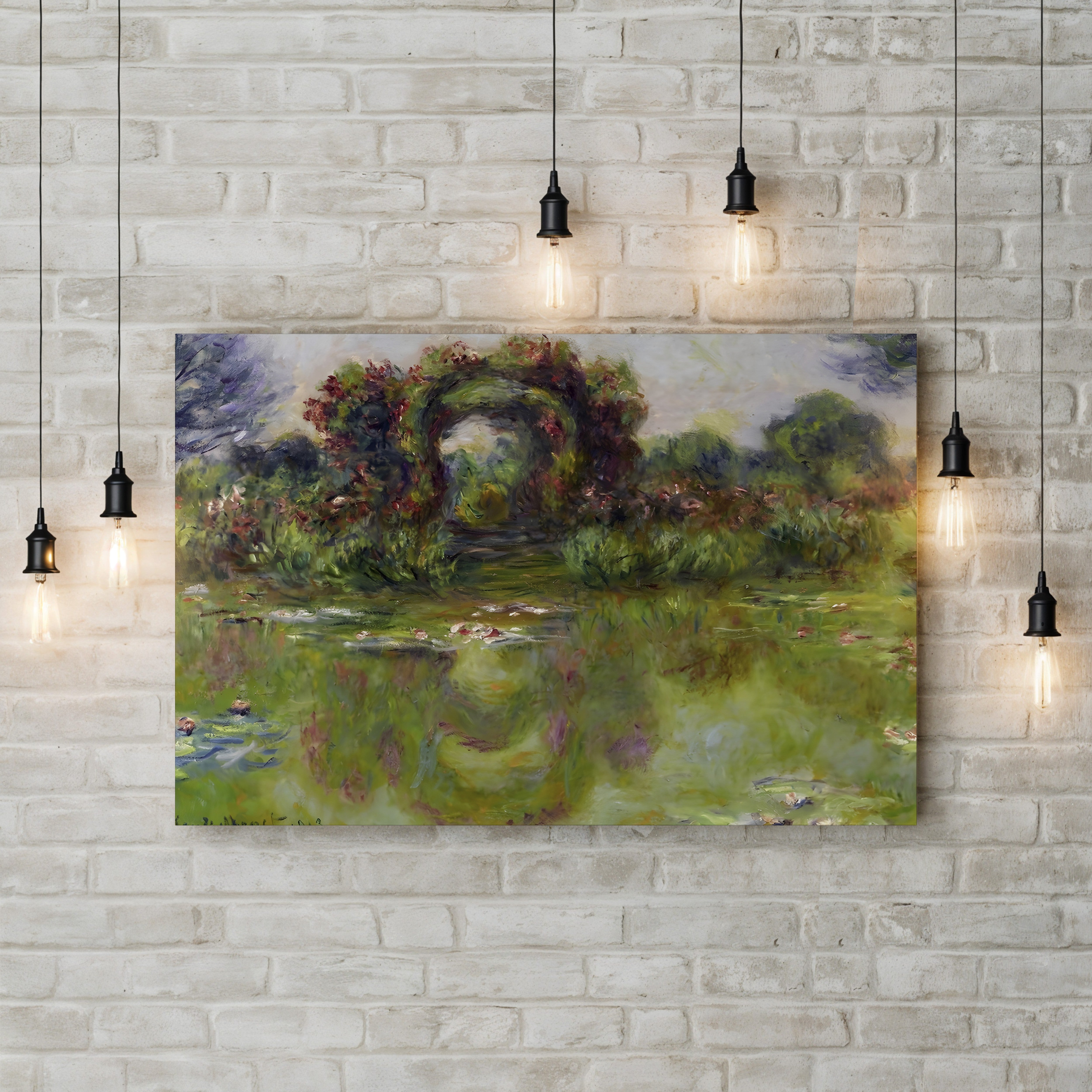 Bassin aux Nymphéas, Les Rosiers, 1913 – Claude Monet Wall Art | Late Impressionist Water Lilies Canvas Print