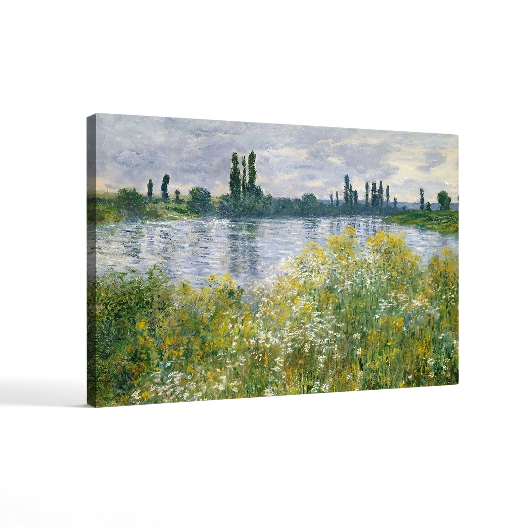 Banks of the Seine, Vétheuil, 1880 – Claude Monet Wall Art | Impressionist Seine Landscape Canvas Print