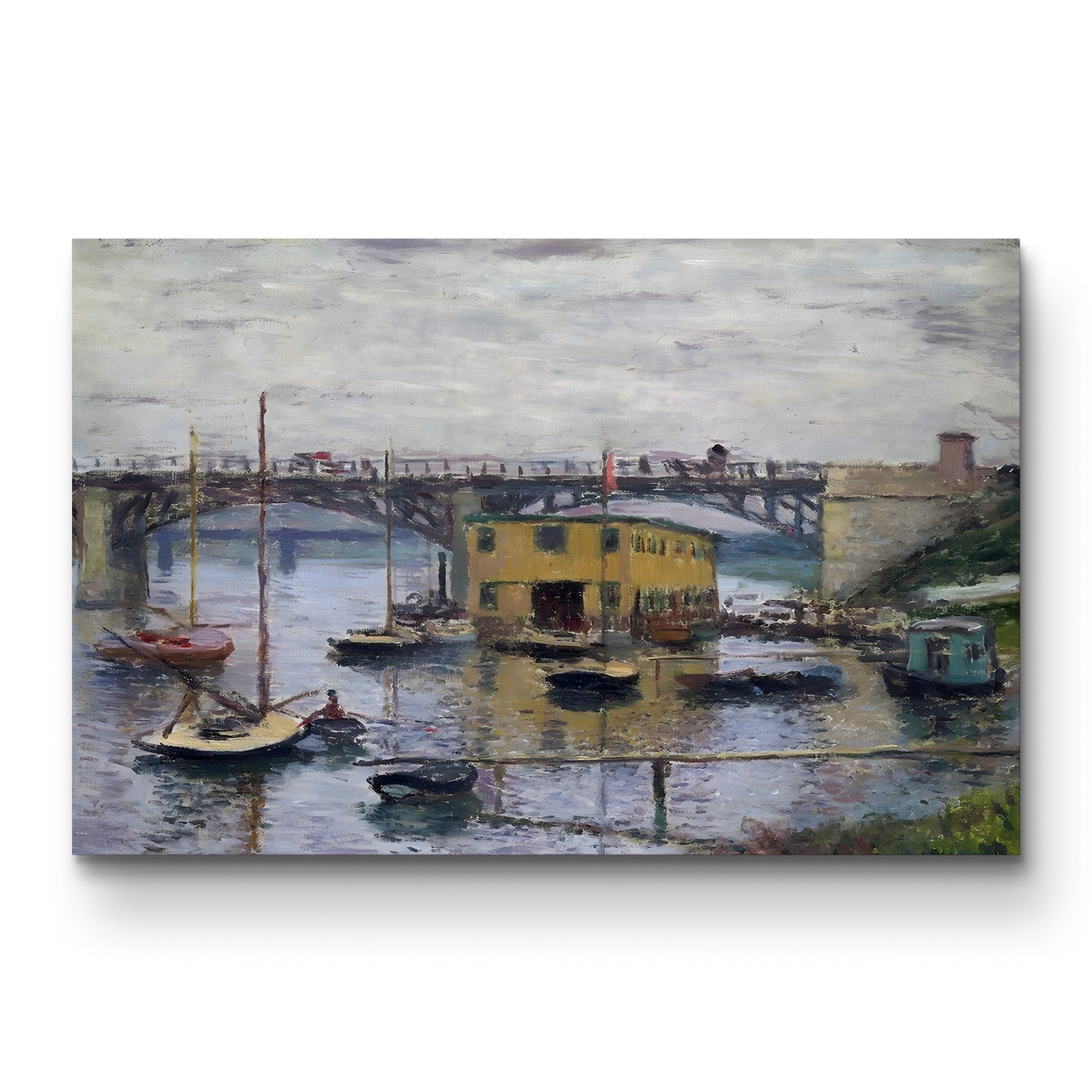 The Bridge at Argenteuil on a Gray Day – Claude Monet Wall Art | Impressionist Canvas Print