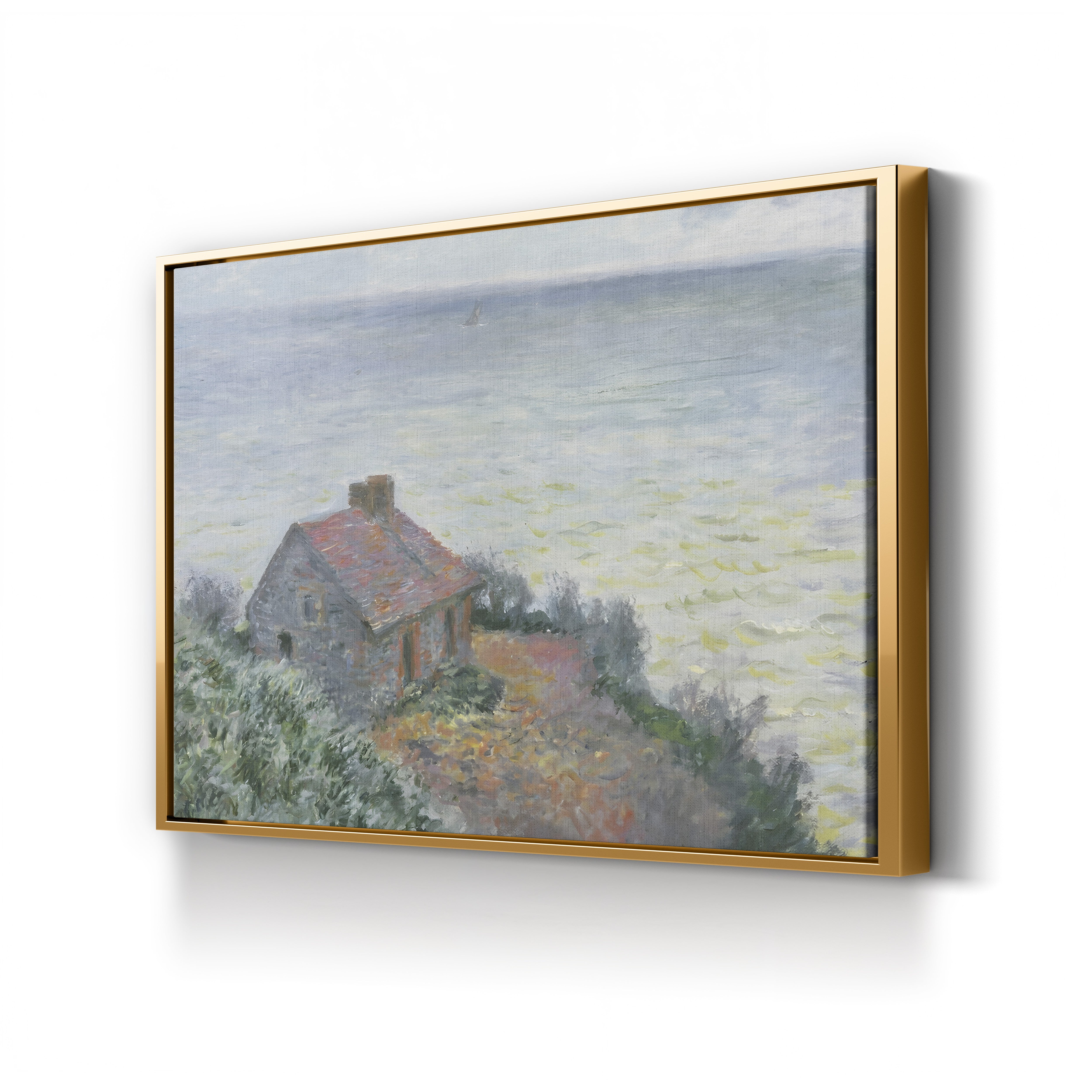 Customs Post at Dieppe, 1882 – Claude Monet Wall Art | Impressionist Normandy Clifftop Canvas Print