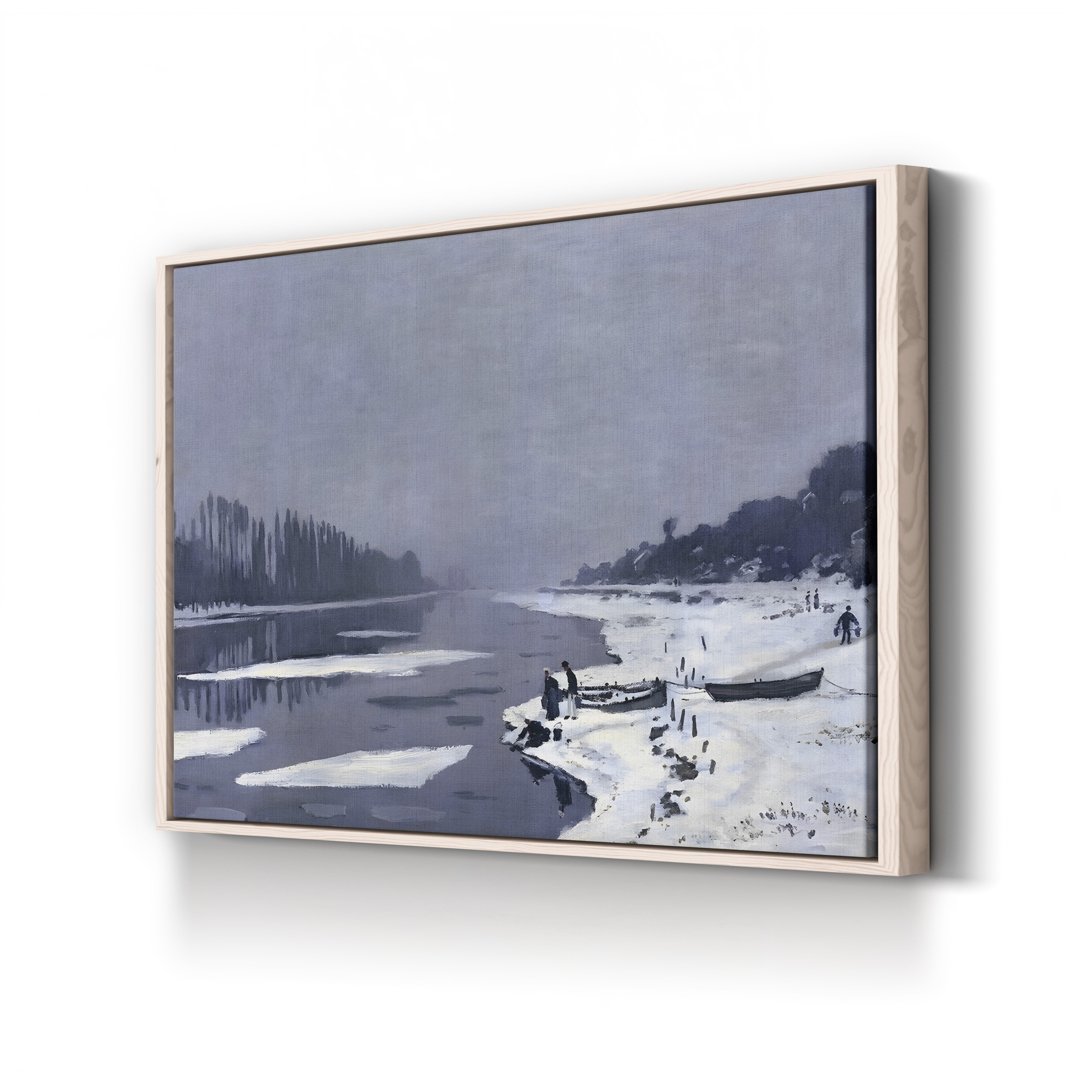 Ice Floes on the Seine at Bougival, c. 1867–68 – Claude Monet Wall Art | Early Impressionist Winter Canvas Print