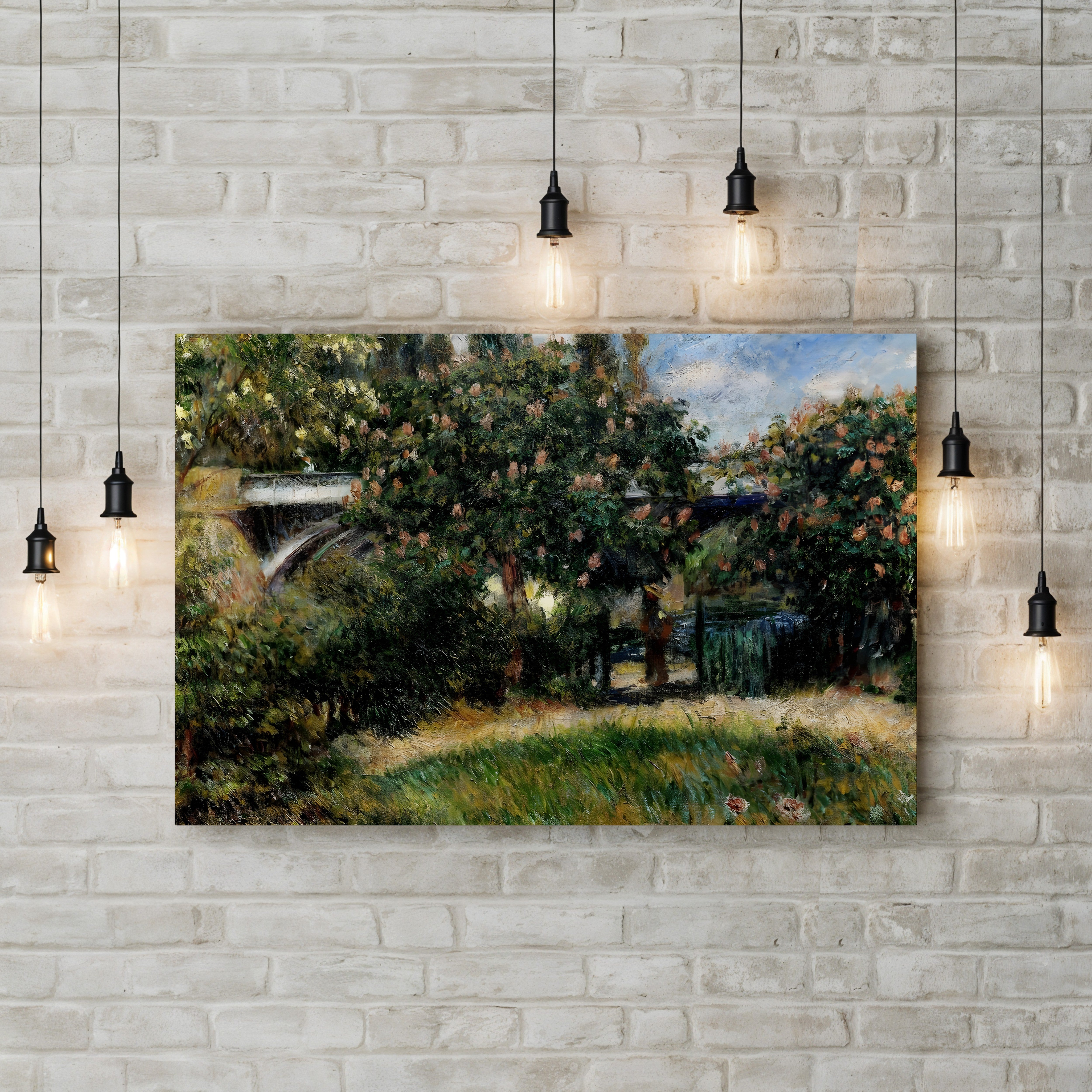 Railway Bridge at Chatou, 1881 – Renoir Wall Art | Impressionist Canvas
