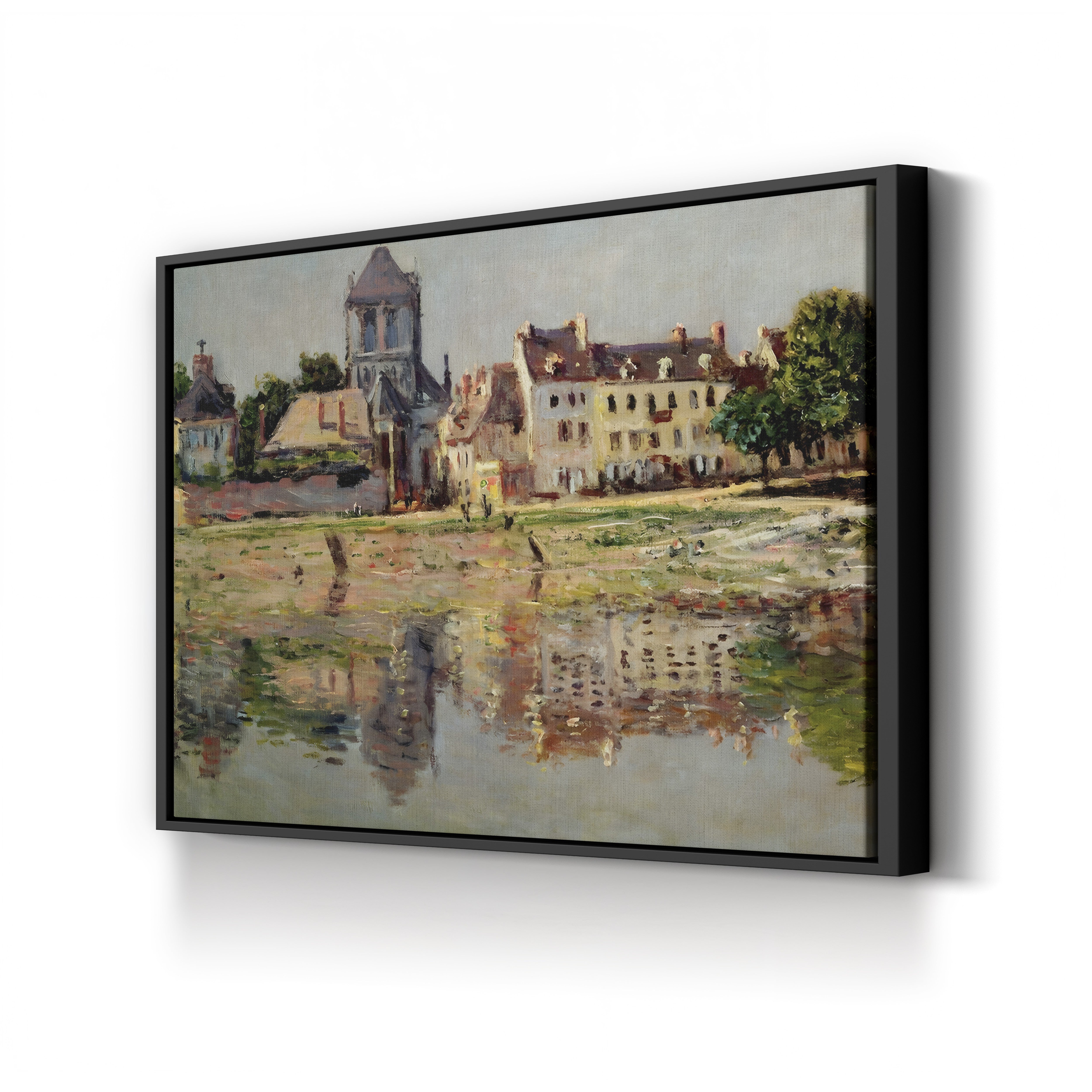 By the River at Vernon, 1883 – Claude Monet Wall Art | Impressionist Seine Landscape Canvas Print