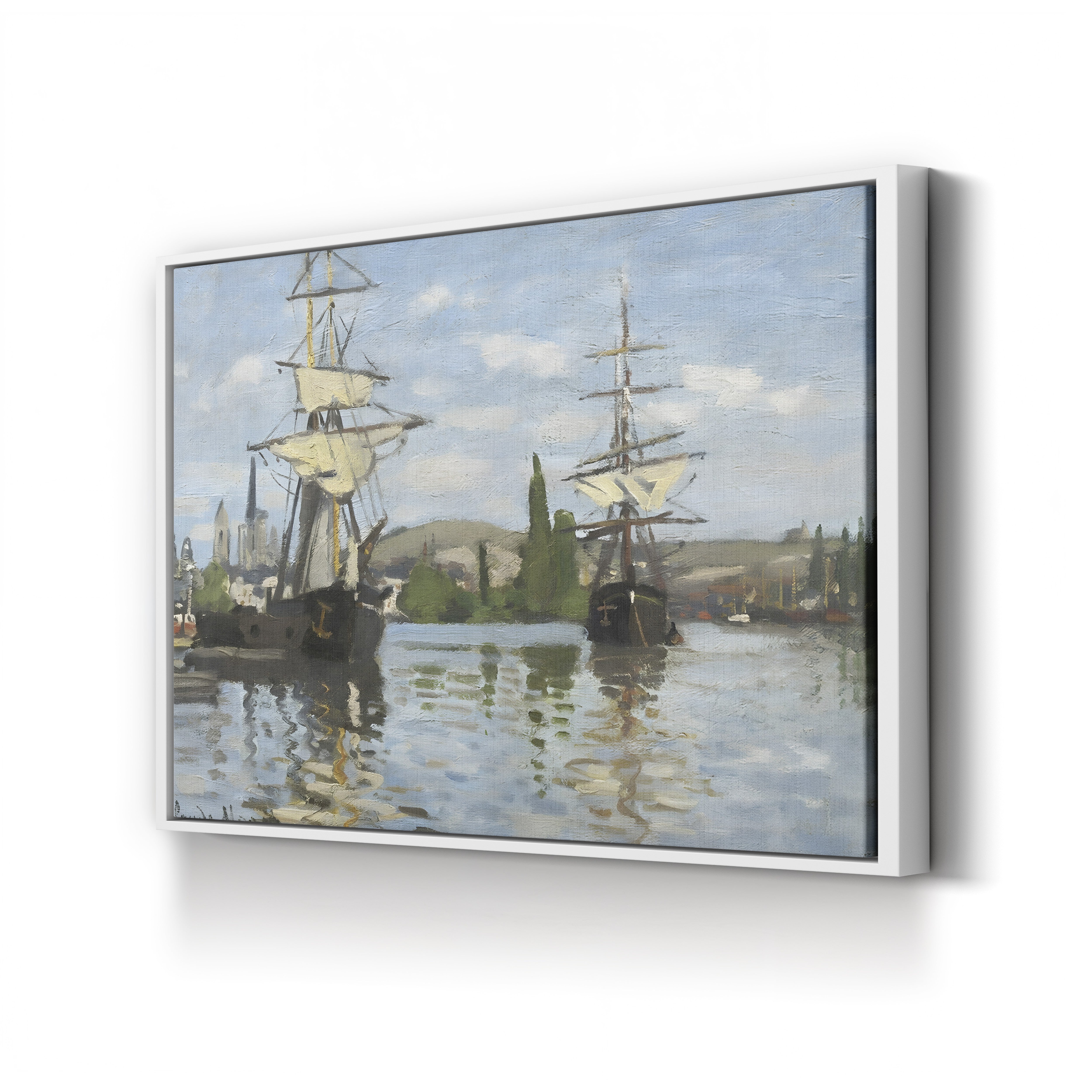 Ships Riding on the Seine at Rouen, 1872-73 by Claude Monet
