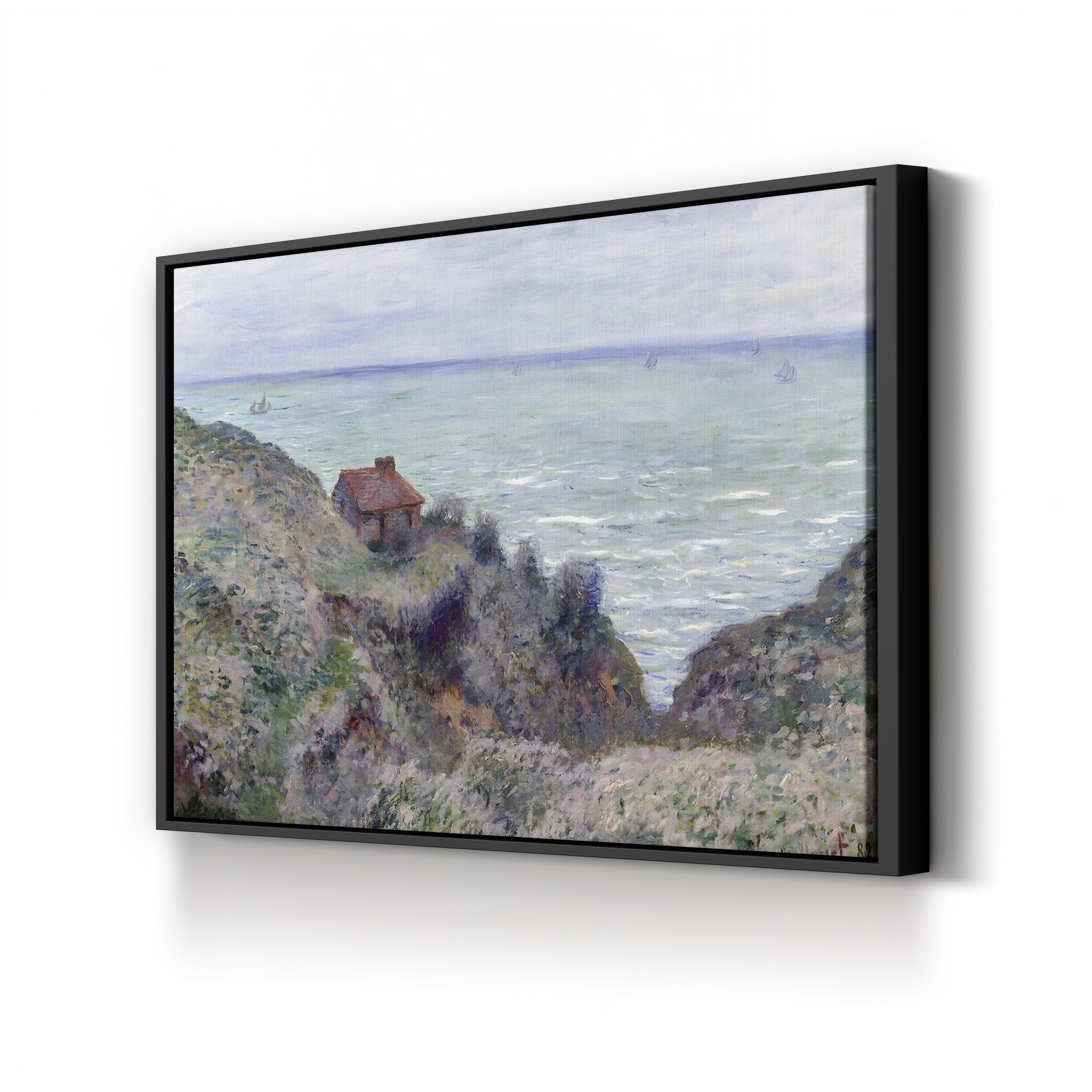Cabin of the Customs Watch – Claude Monet Wall Art | Impressionist Norman Clifftop Canvas Print