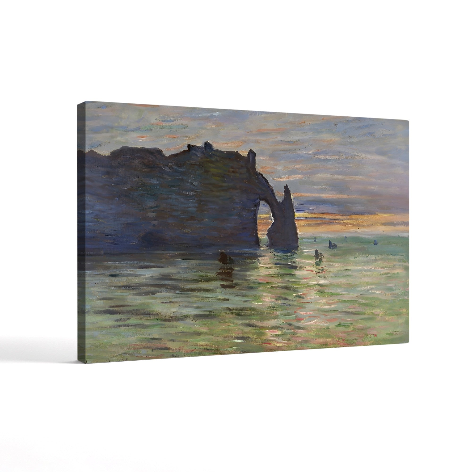 Coucher de Soleil à Étretat, 1883 – Claude Monet Wall Art | Impressionist Coastal Sunset Canvas Print