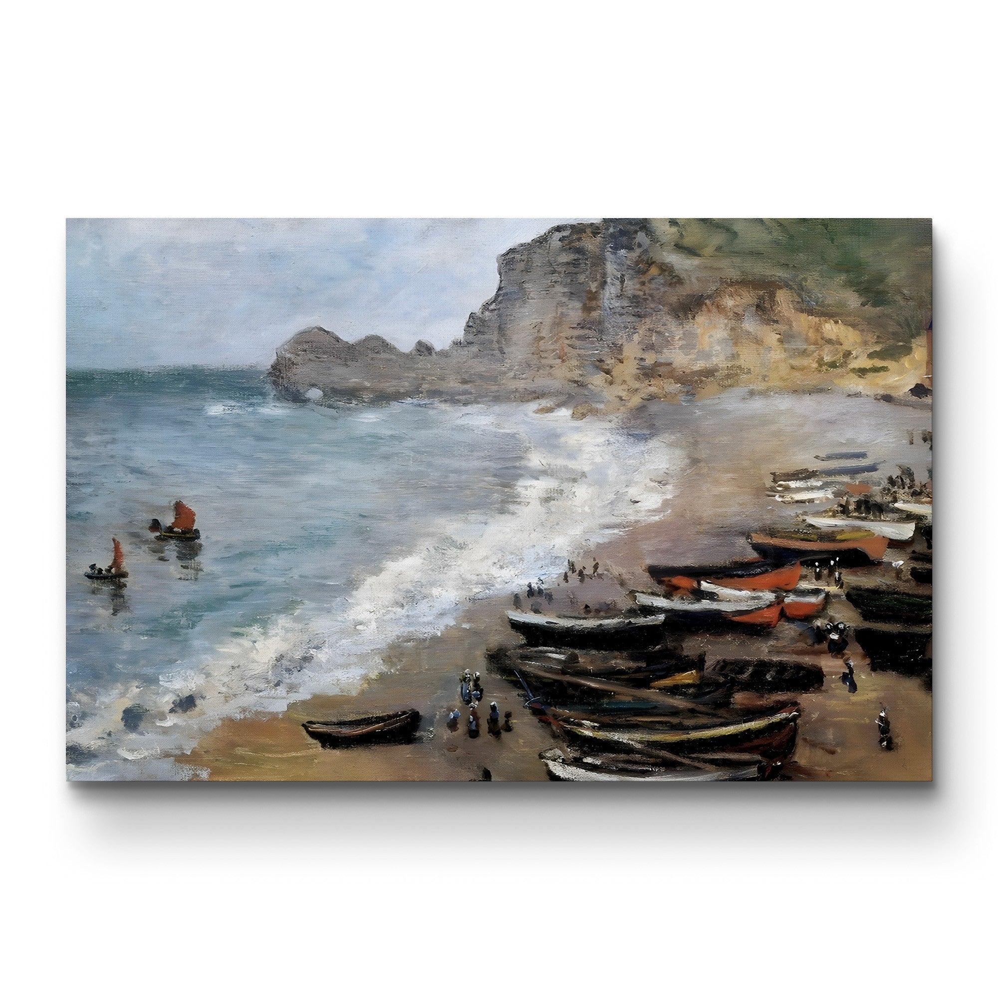 Étretat Beach and the Porte d'Amont – Claude Monet Wall Art | Impressionist Coastal Seascape Print