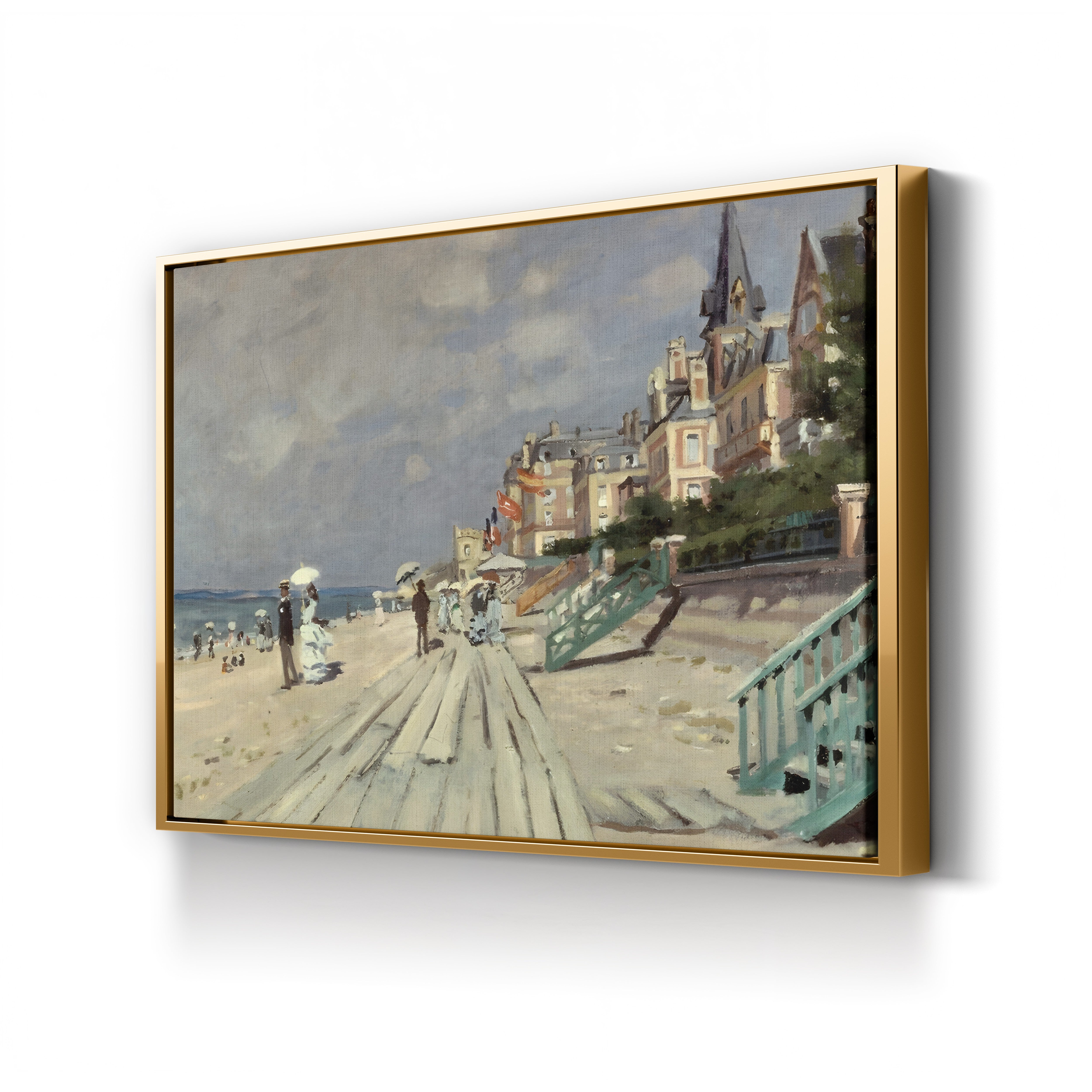 Beach at Trouville – Claude Monet Wall Art | Early Impressionist Norman Beach Canvas Print
