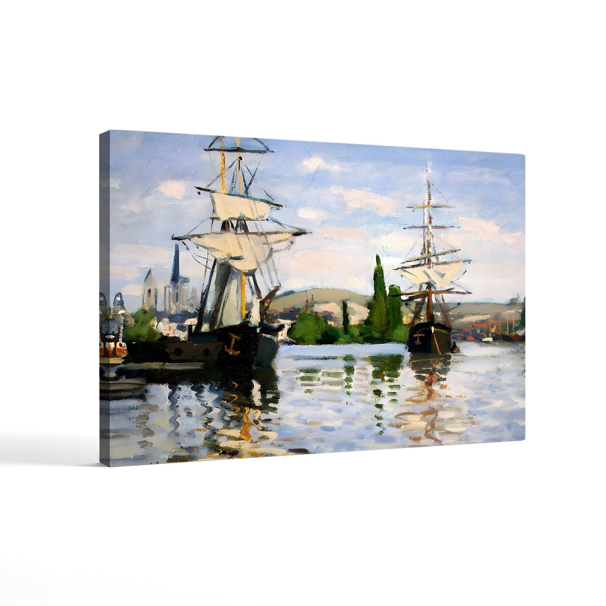 Ships Riding on the Seine at Rouen, 1872/1873 by Claude Monet