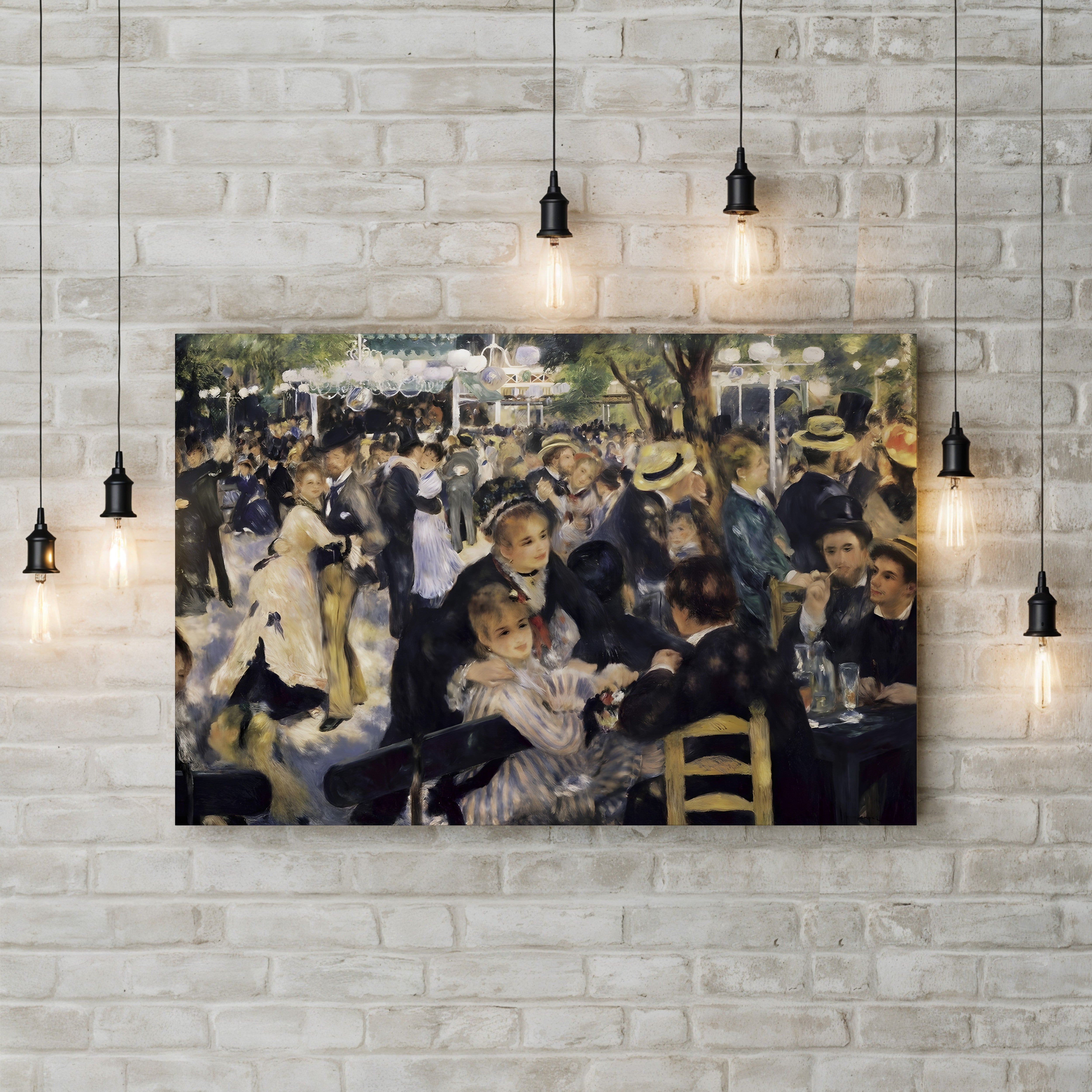 Bal du moulin de la Galette, 1876 – Pierre-Auguste Renoir Wall Art | Impressionist Parisian Canvas Print