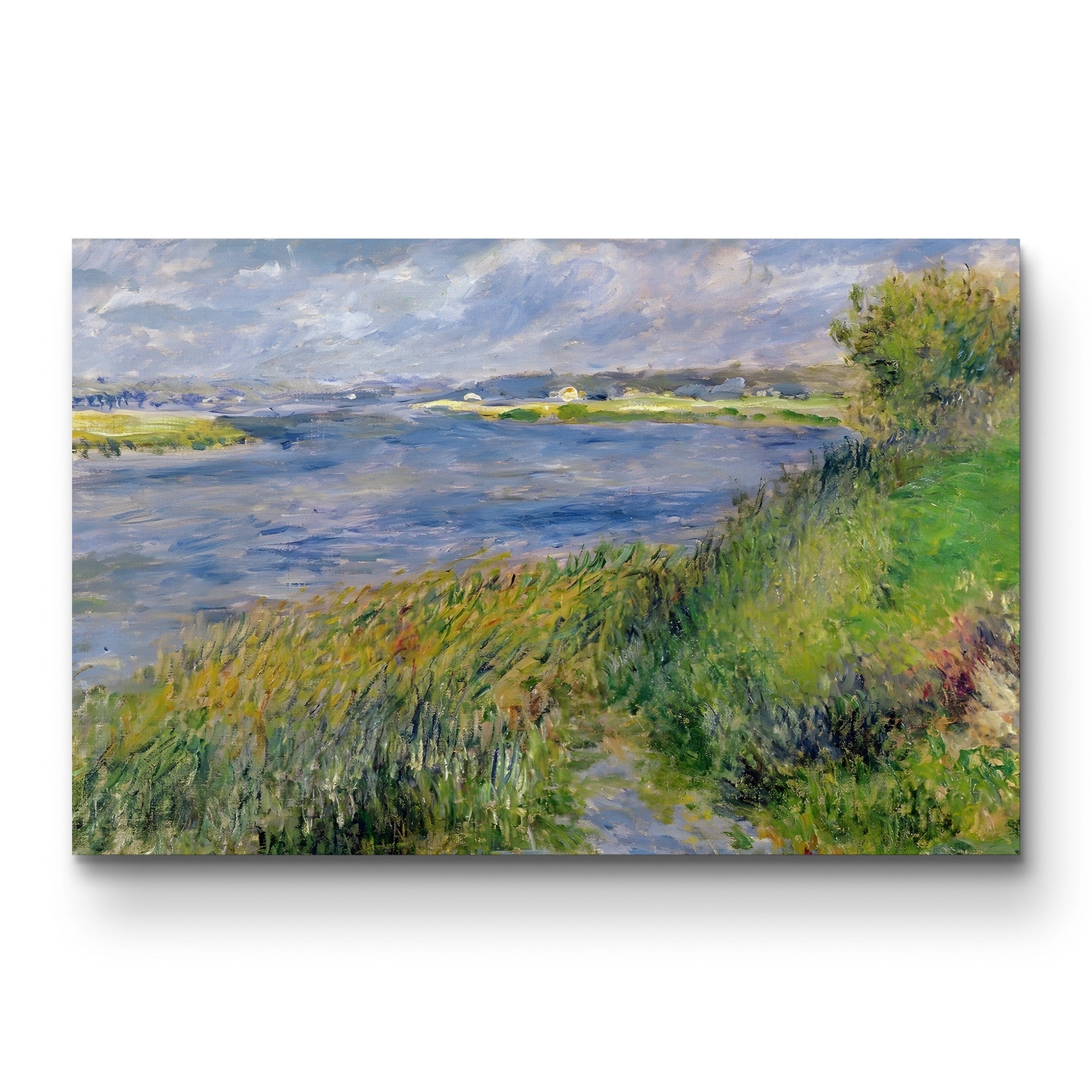 The Banks of the Seine, Champrosay, 1876 – Pierre-Auguste Renoir Wall Art | Impressionist River Canvas Print