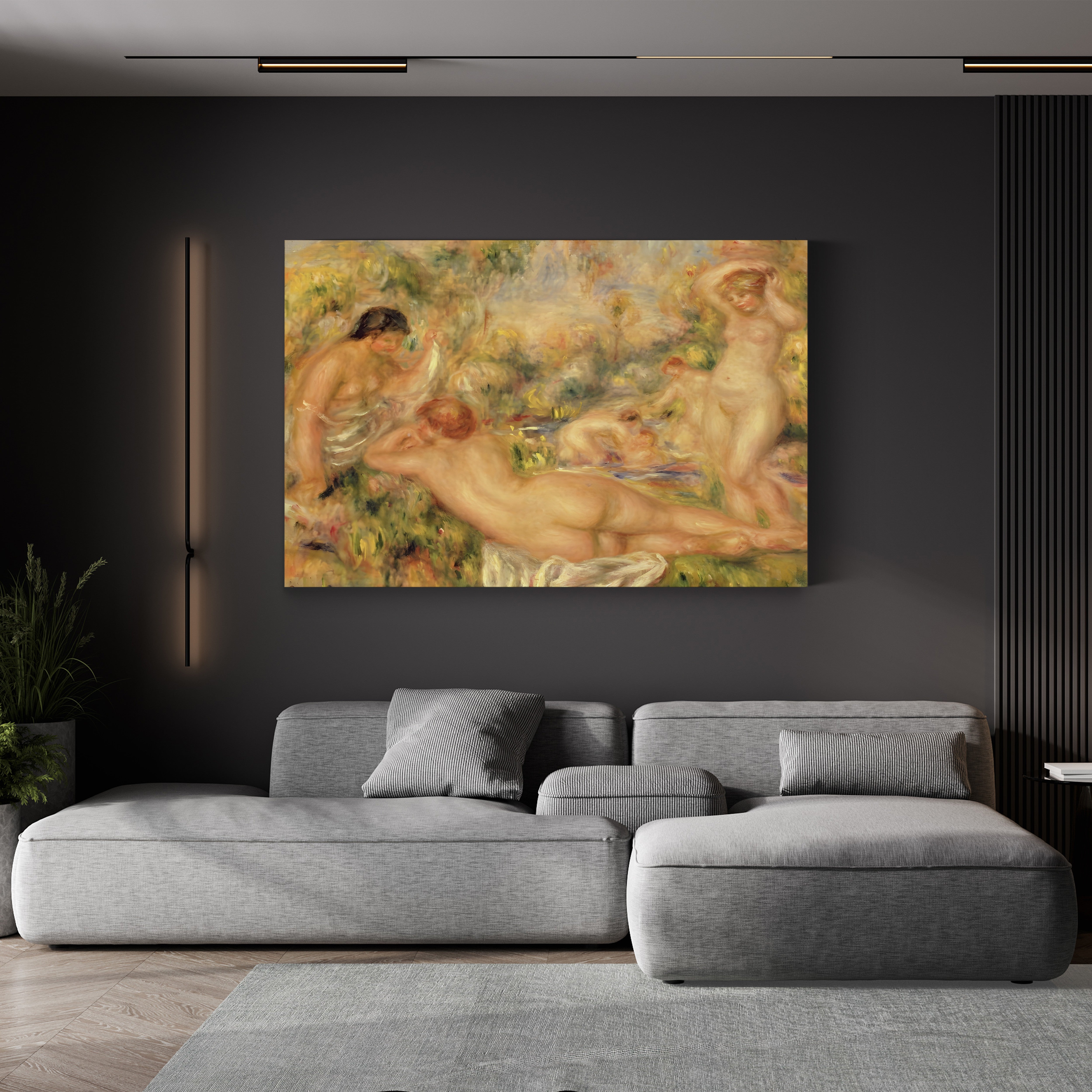 Group of Bathers, 1918 – Pierre-Auguste Renoir Wall Art | Late Impressionist Nude Canvas Print