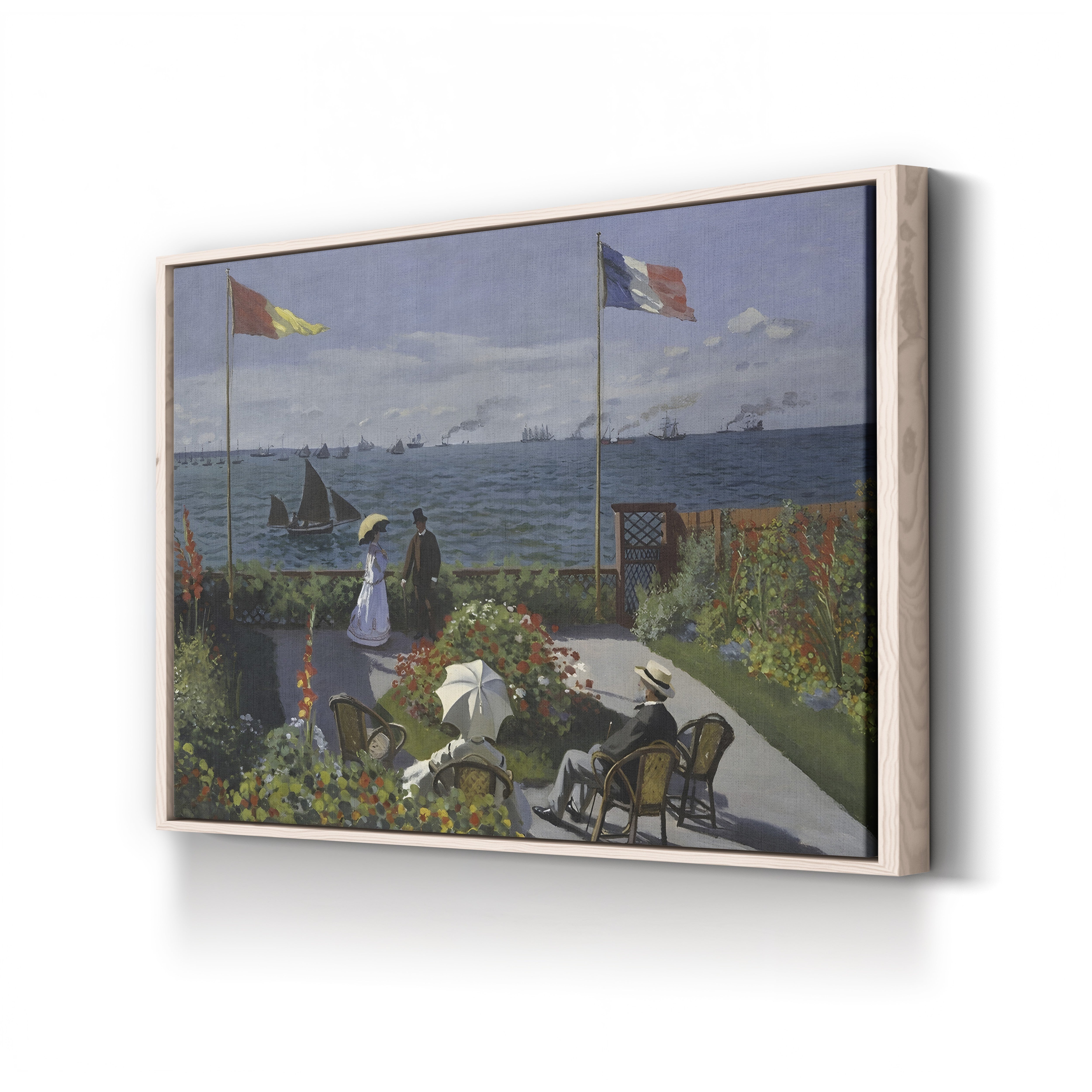 Garden at Sainte-Adresse, 1867 – Claude Monet Wall Art | Impressionist Seaside Garden Canvas Print