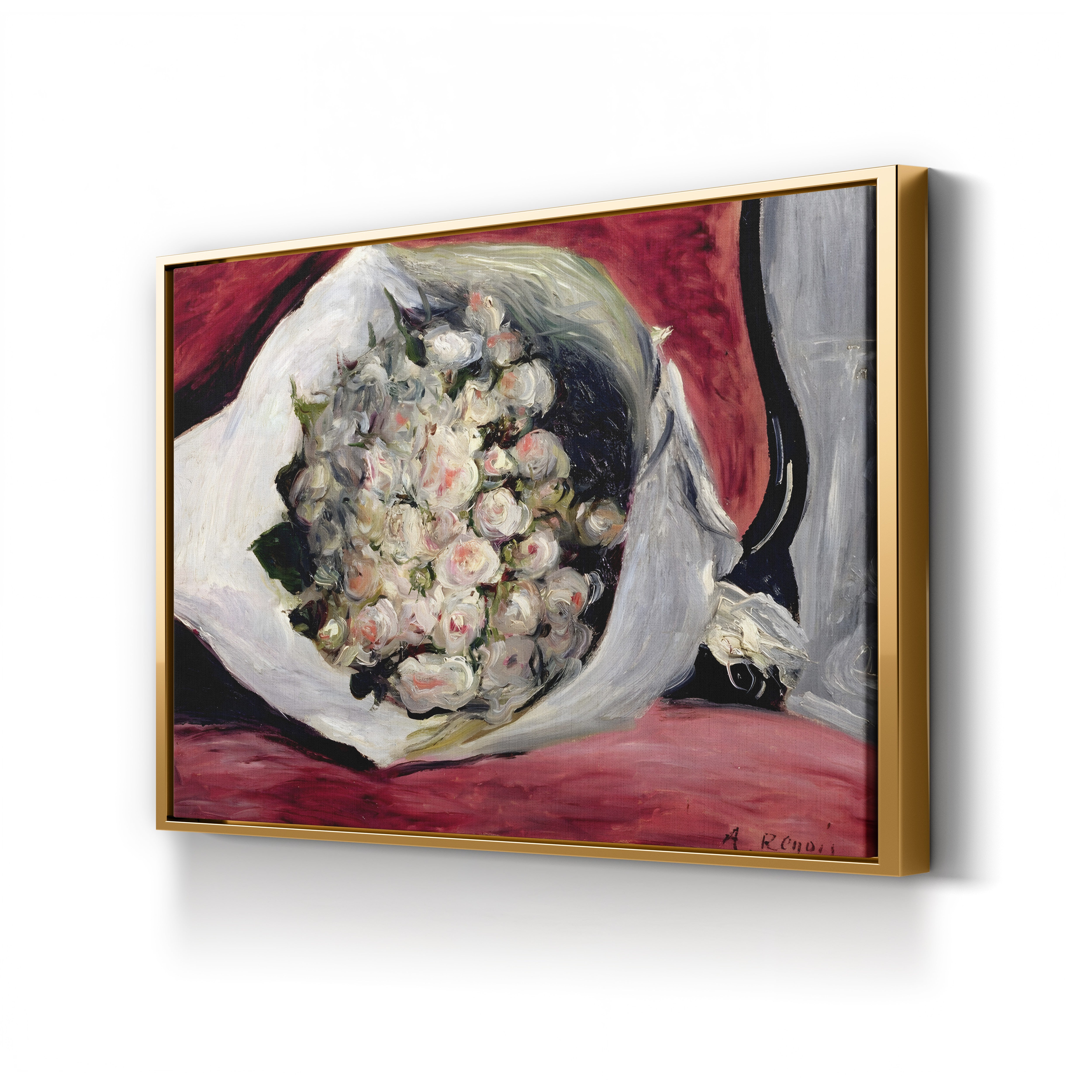 Bouquet in a Theatre Box, c. 1878–80 – Pierre-Auguste Renoir Wall Art | Impressionist Floral Canvas Print