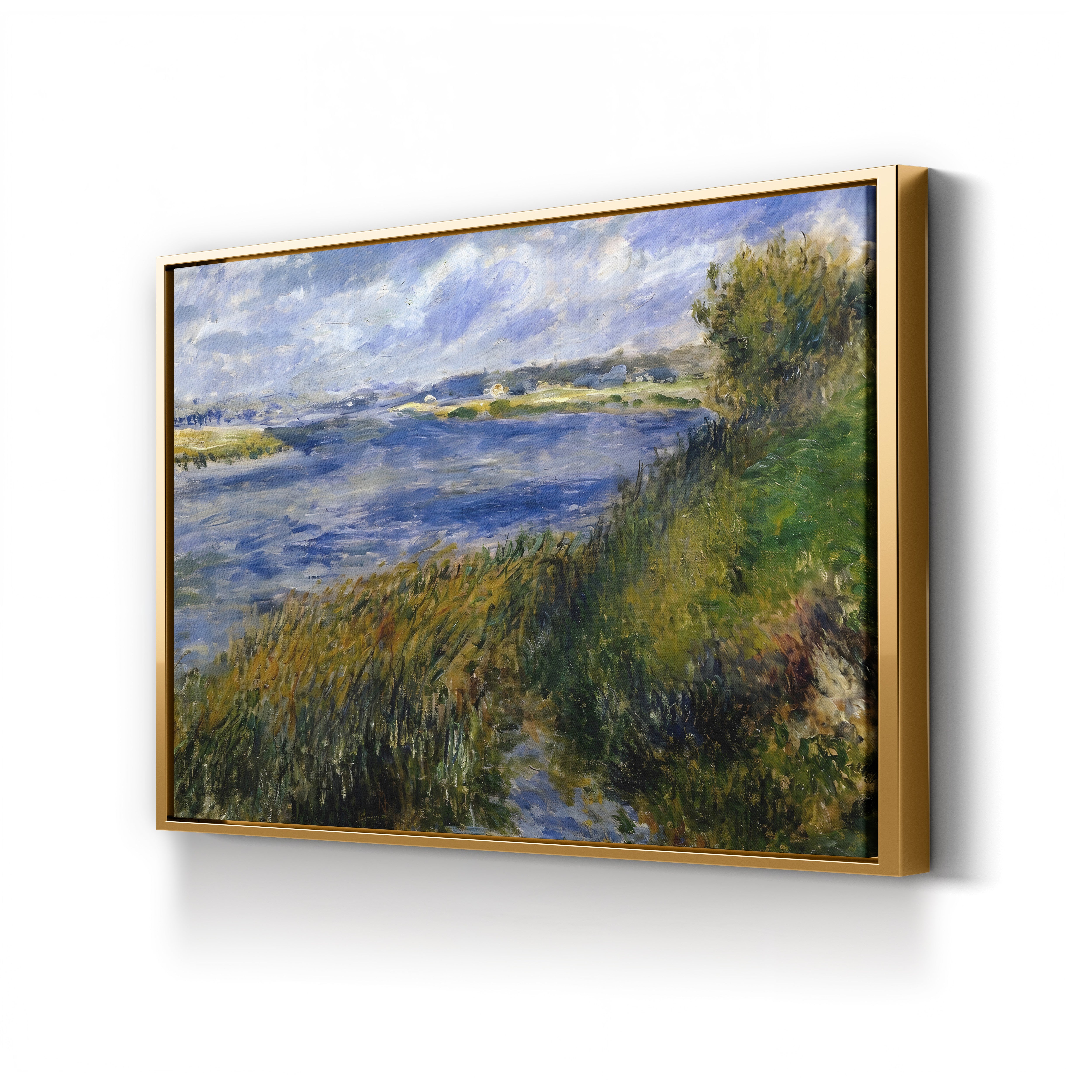 Banks of the Seine at Champrosay, 1876 – Pierre-Auguste Renoir Wall Art | Impressionist Landscape Canvas Print