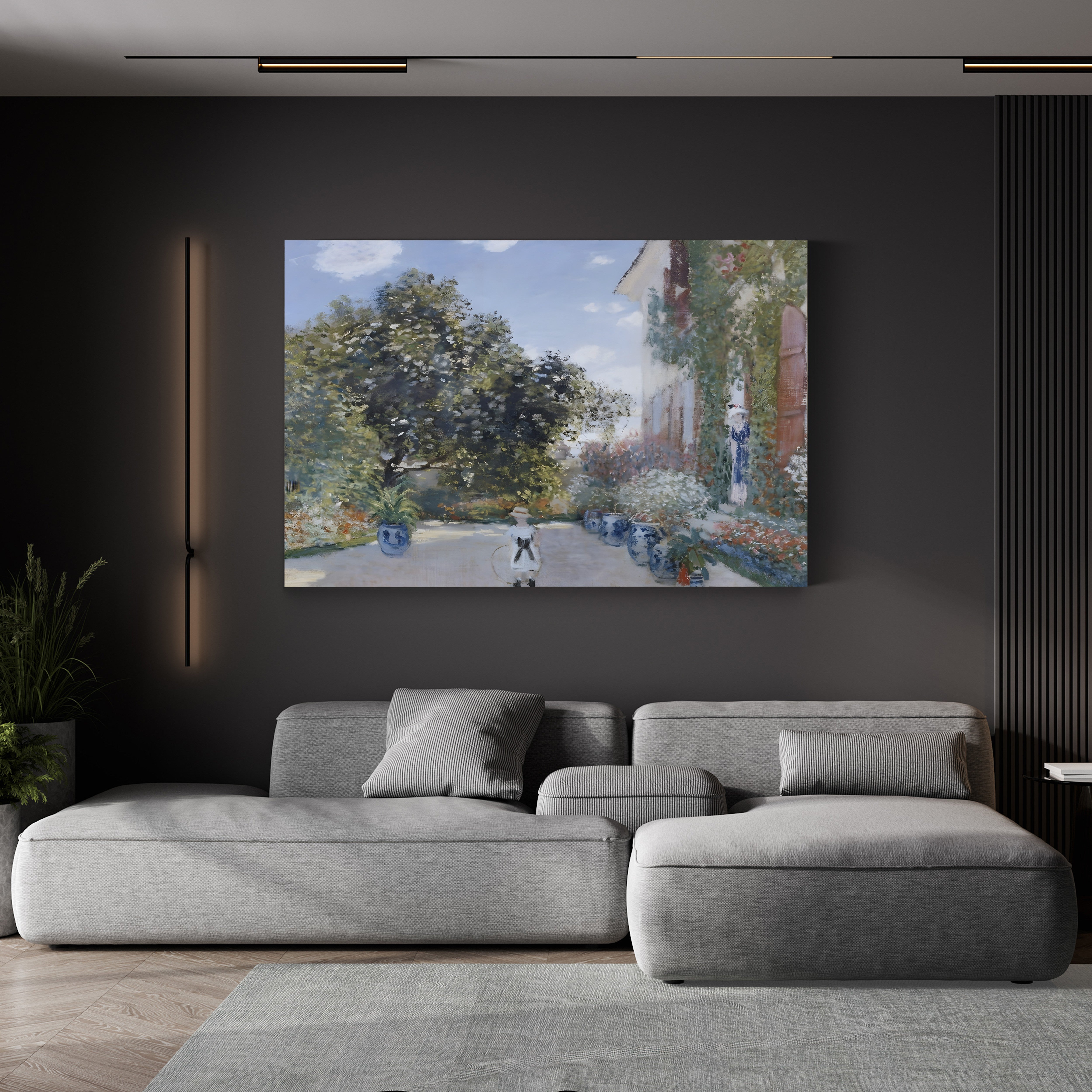 The Garden of the Artist at Argenteuil – Claude Monet Wall Art | Impressionist Garden Canvas Print