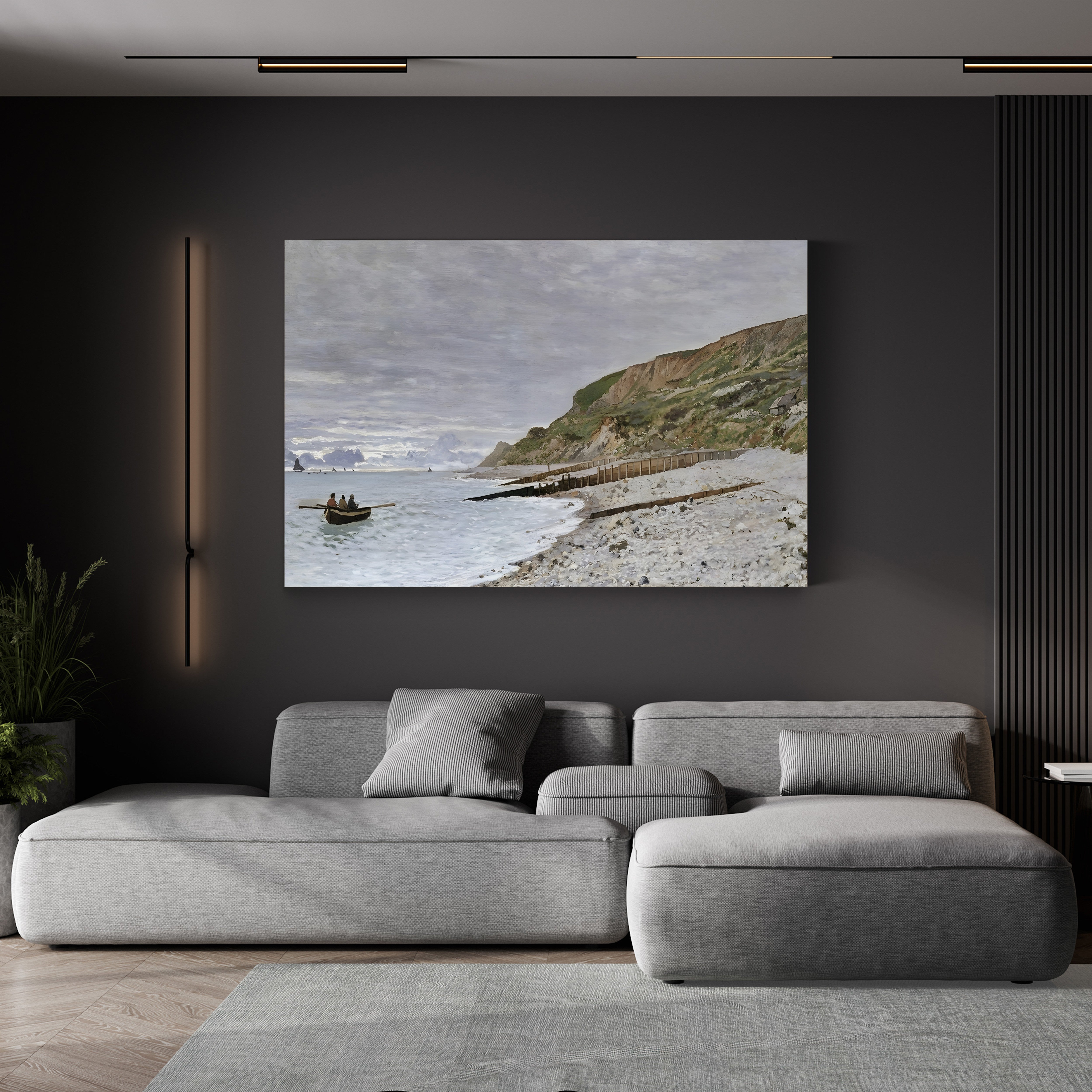 La Pointe de la Hève, 1864 – Claude Monet Wall Art | Early Impressionist Norman Cliff Canvas Print
