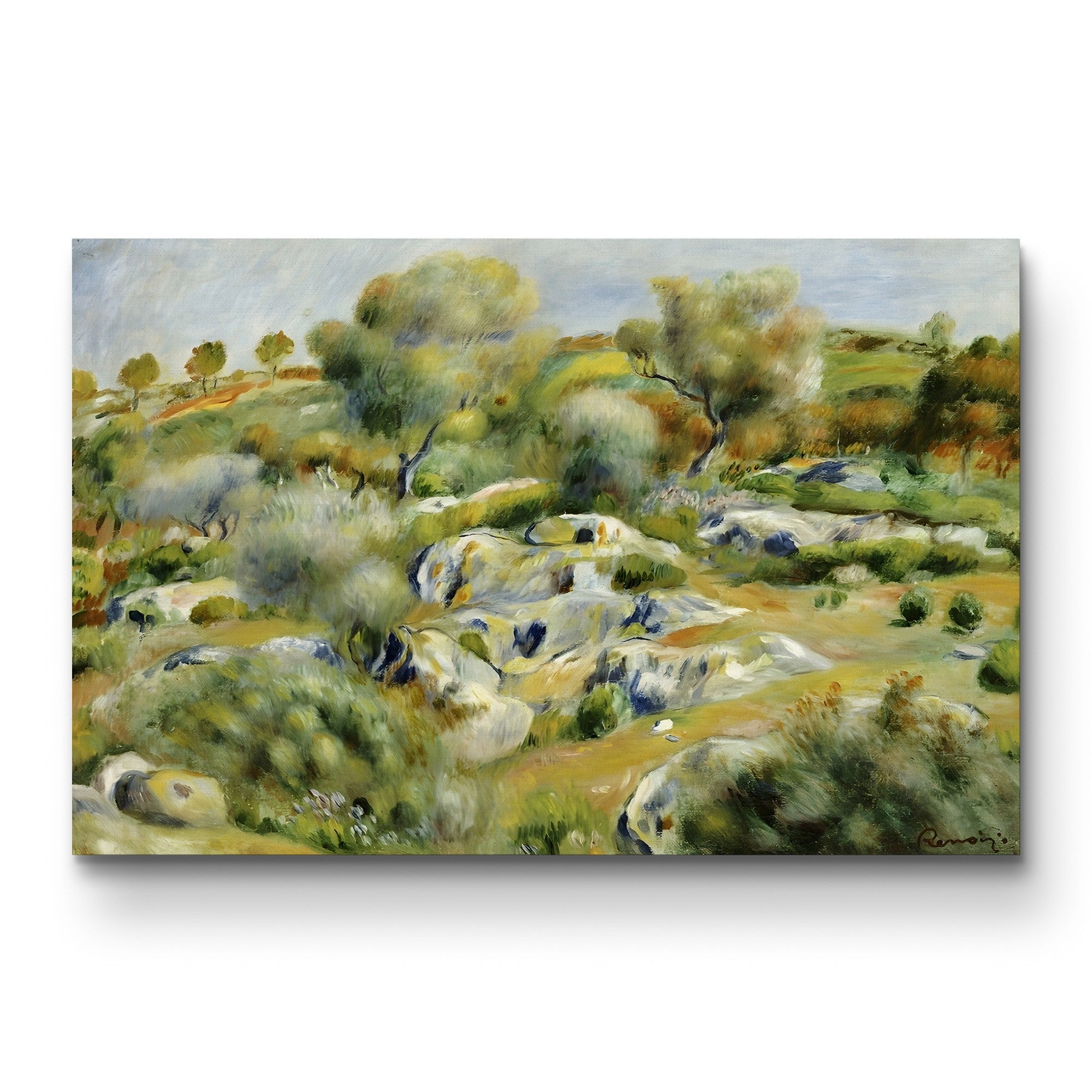 Brittany Landscape with Trees and Rocks – Pierre-Auguste Renoir Wall Art | Impressionist Landscape Canvas Print