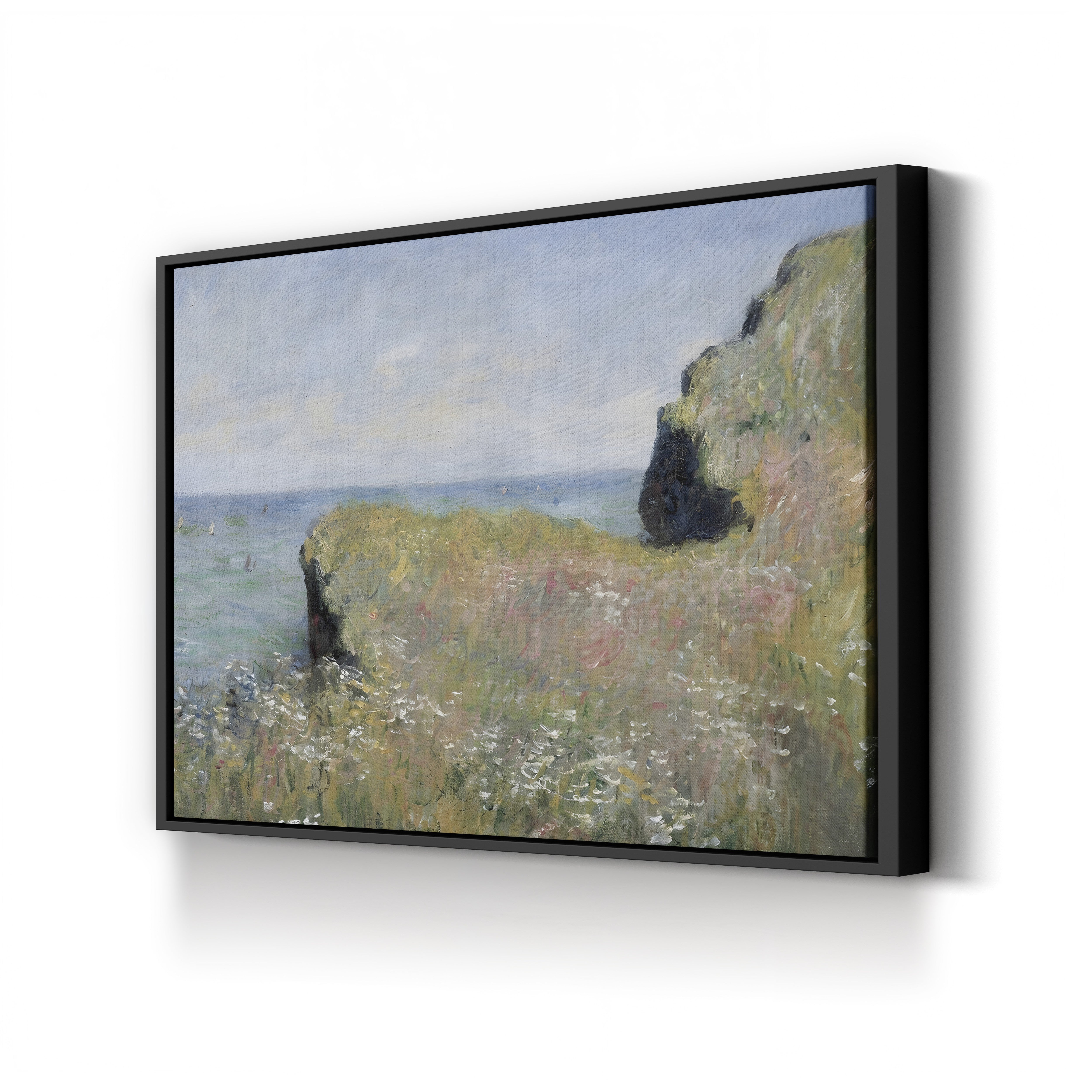 Edge of the Cliff, Pourville, 1882 – Claude Monet Wall Art | Impressionist Normandy Cliff Canvas Print