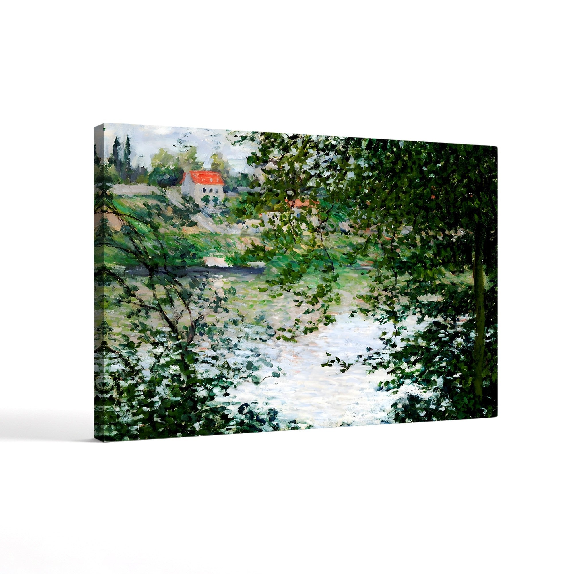 Île de La Grande Jatte Through the Trees, 1878 – Claude Monet Wall Art | Impressionist Seine Landscape Canvas Print