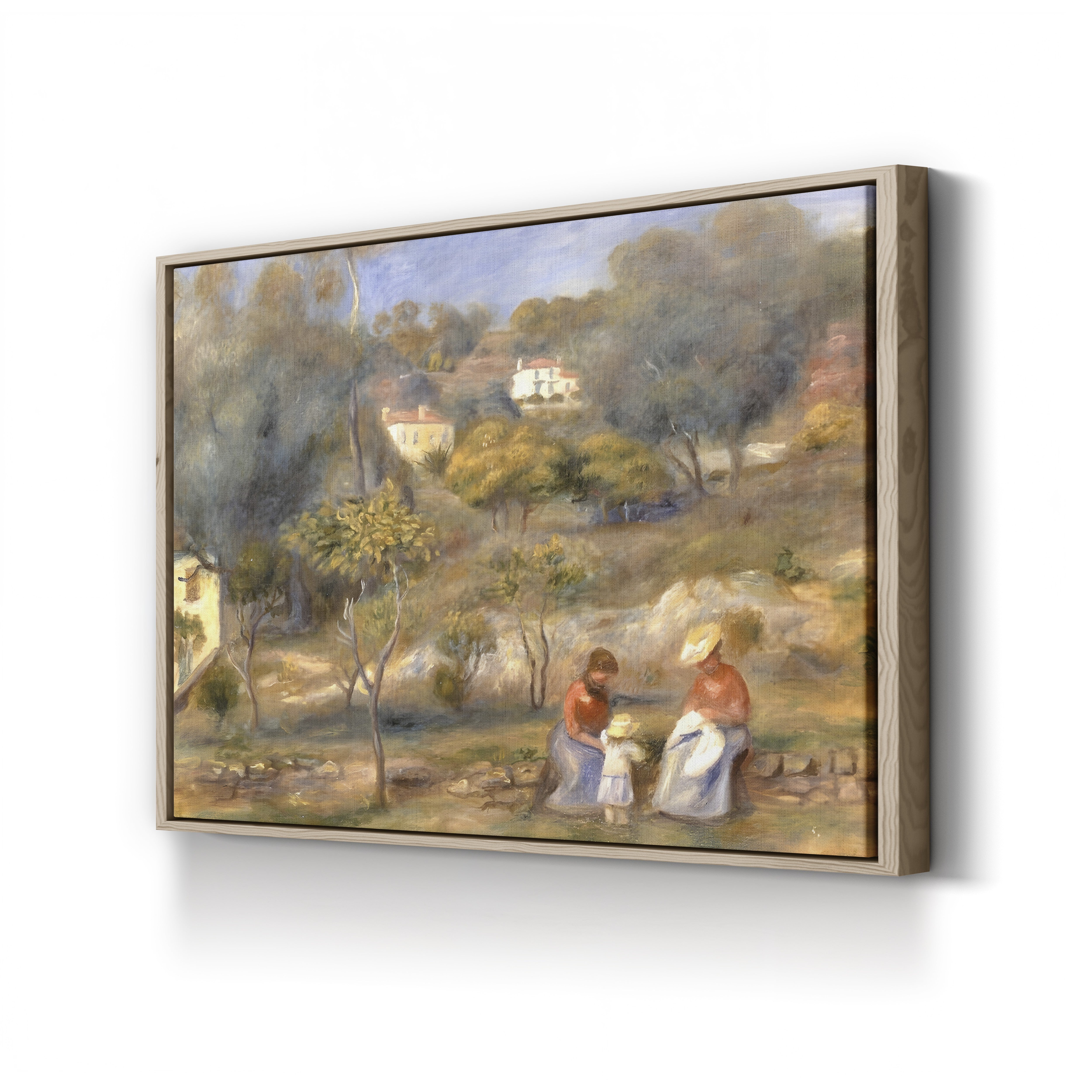Two Women and a Child in a Landscape, 1902 – Pierre-Auguste Renoir Wall Art | Impressionist Figural Canvas Print