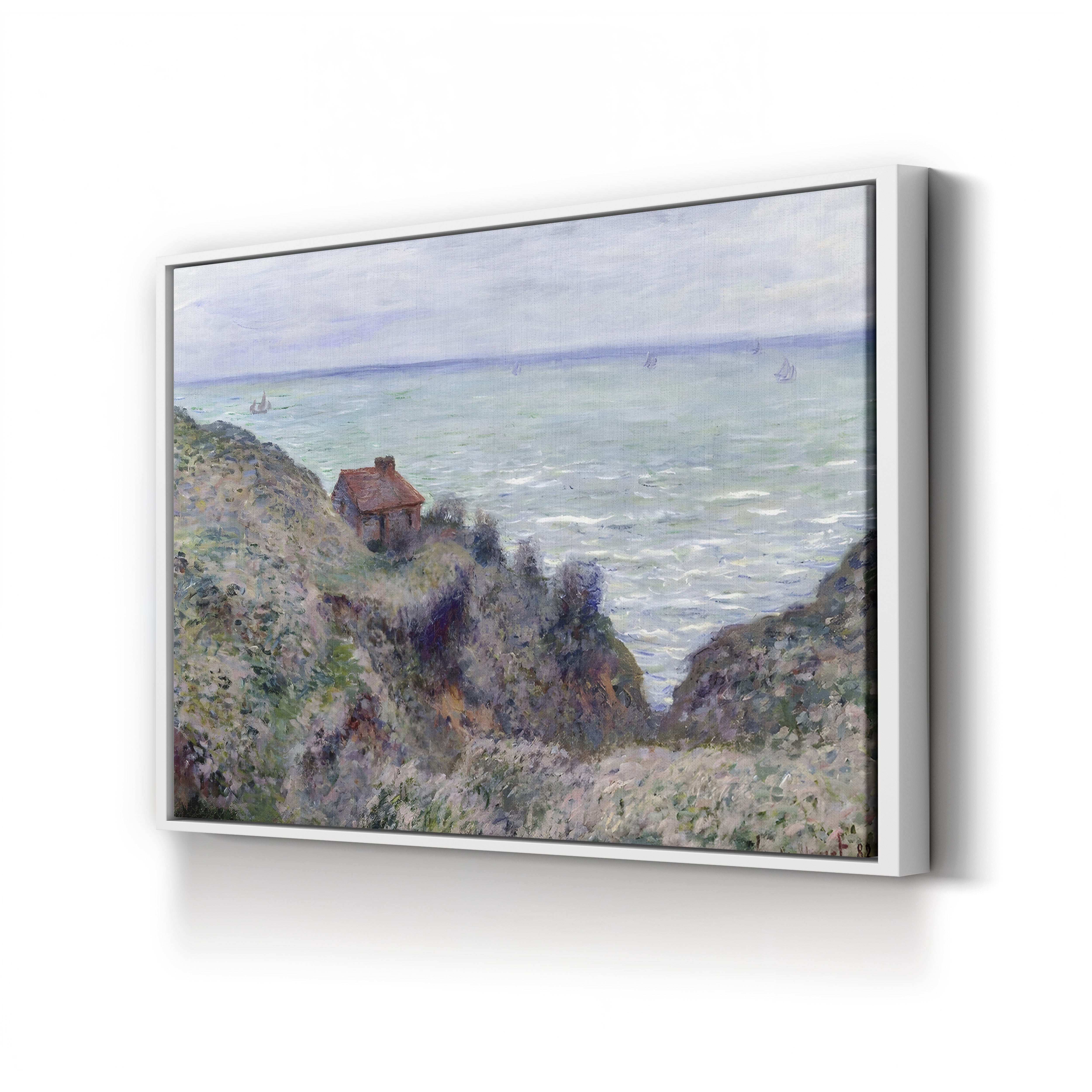 Cabin of the Customs Watch – Claude Monet Wall Art | Impressionist Norman Clifftop Canvas Print