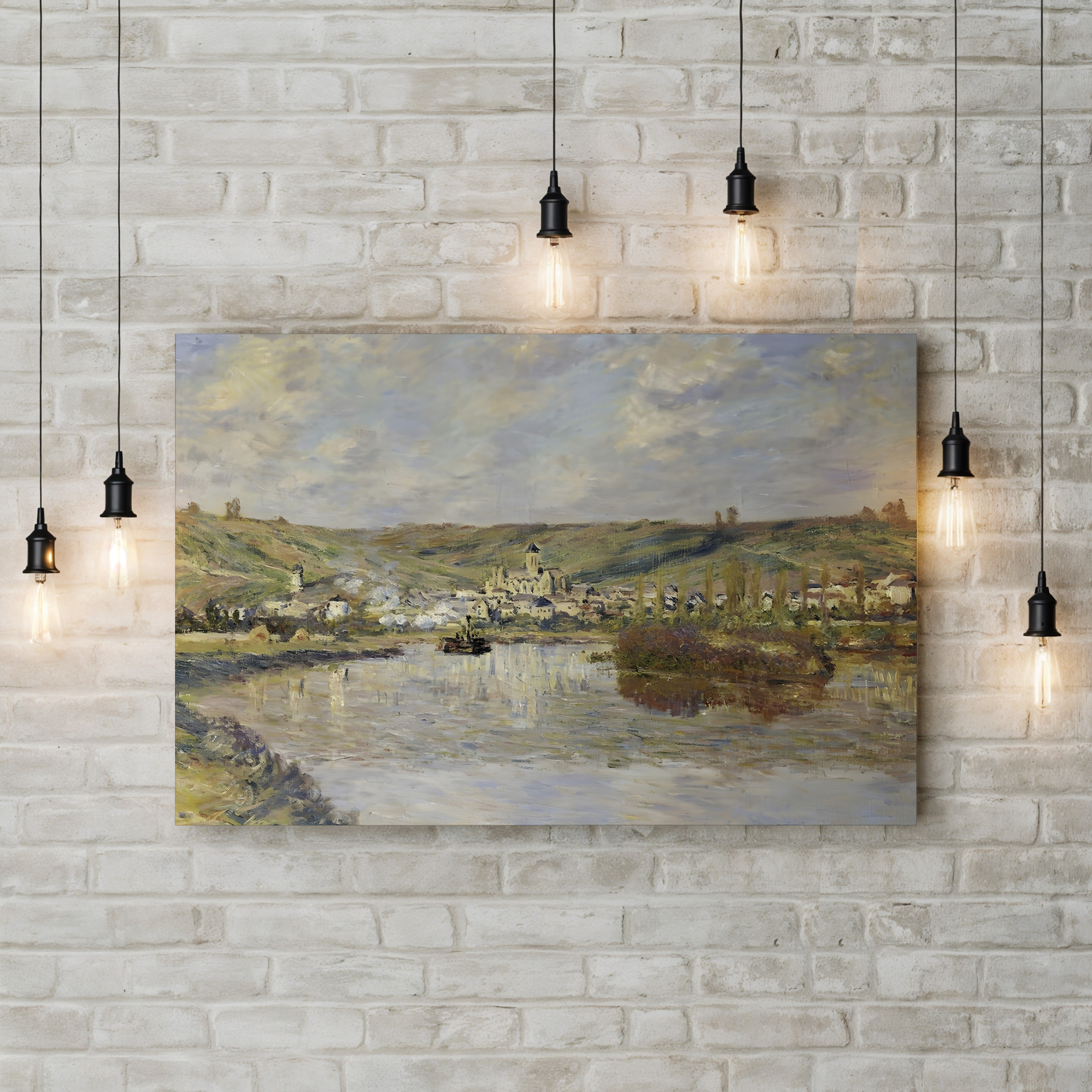 End of the Afternoon, Vétheuil – Claude Monet Wall Art | Impressionist Landscape Canvas Print