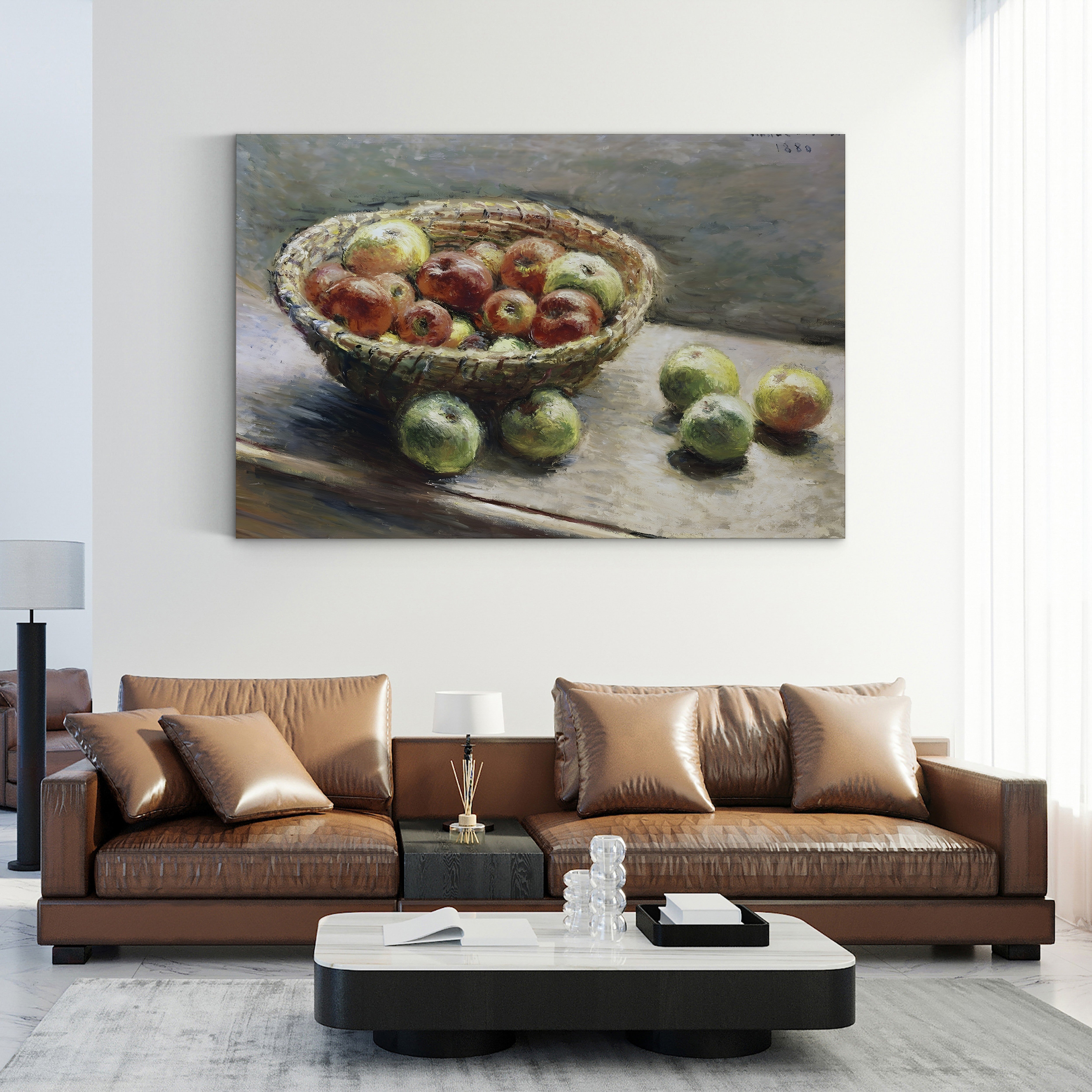 A Bowl of Apples (Le Panier de Pommes), 1880 – Claude Monet Wall Art | Impressionist Still Life Canvas Print