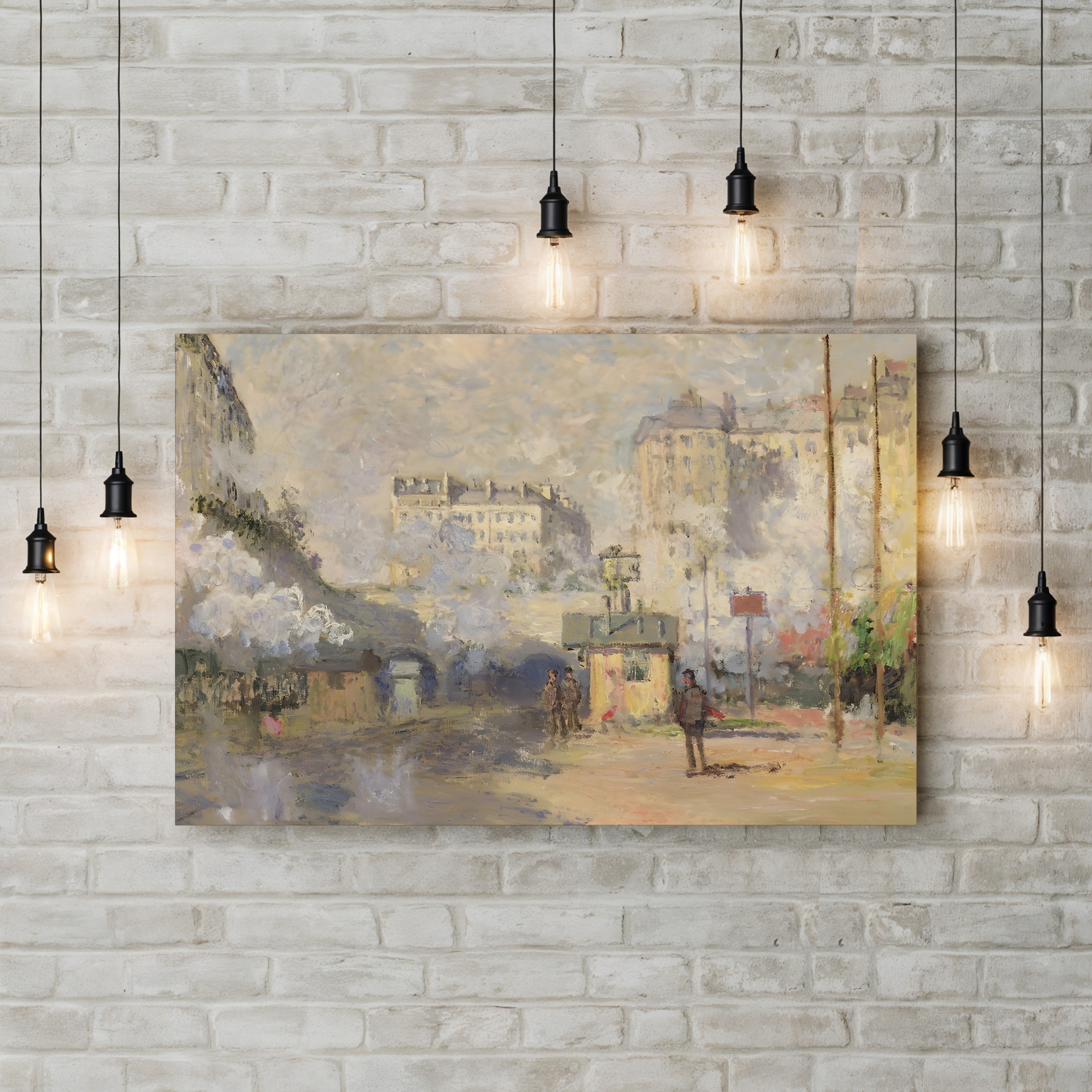 Gare Saint-Lazare, 1877 – Claude Monet Wall Art | Impressionist Railway Station Canvas Print