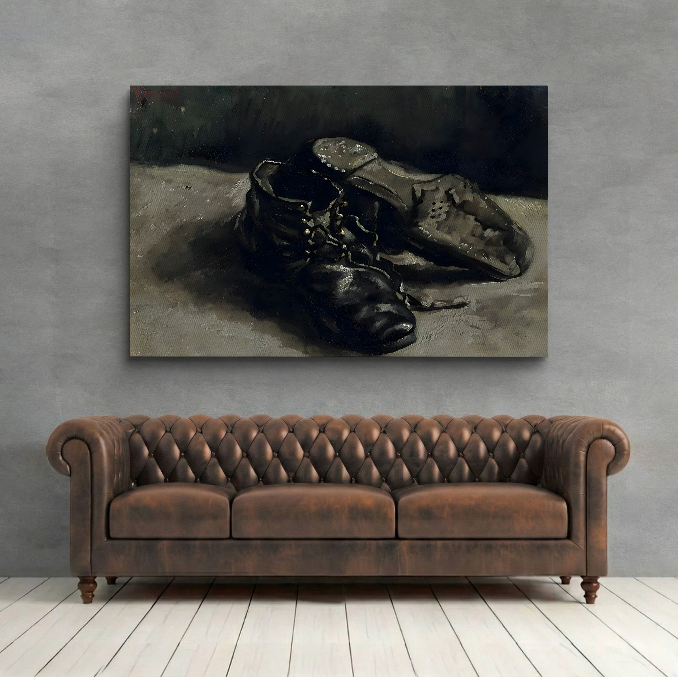 A Pair of Shoes, 1886 – Vincent van Gogh Wall Art | Post-Impressionist Still Life Canvas Print