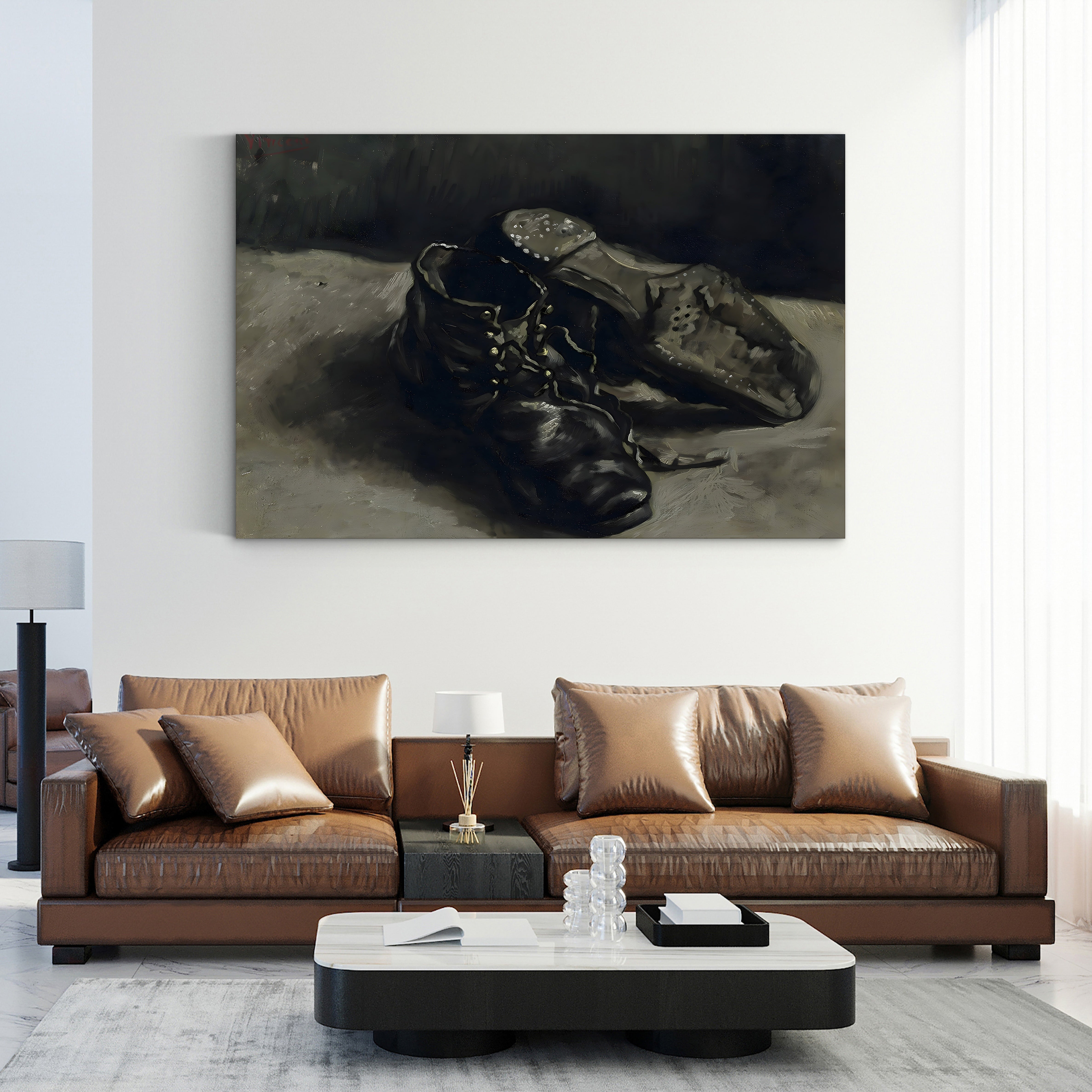 A Pair of Shoes, 1886 – Vincent van Gogh Wall Art | Post-Impressionist Still Life Canvas Print