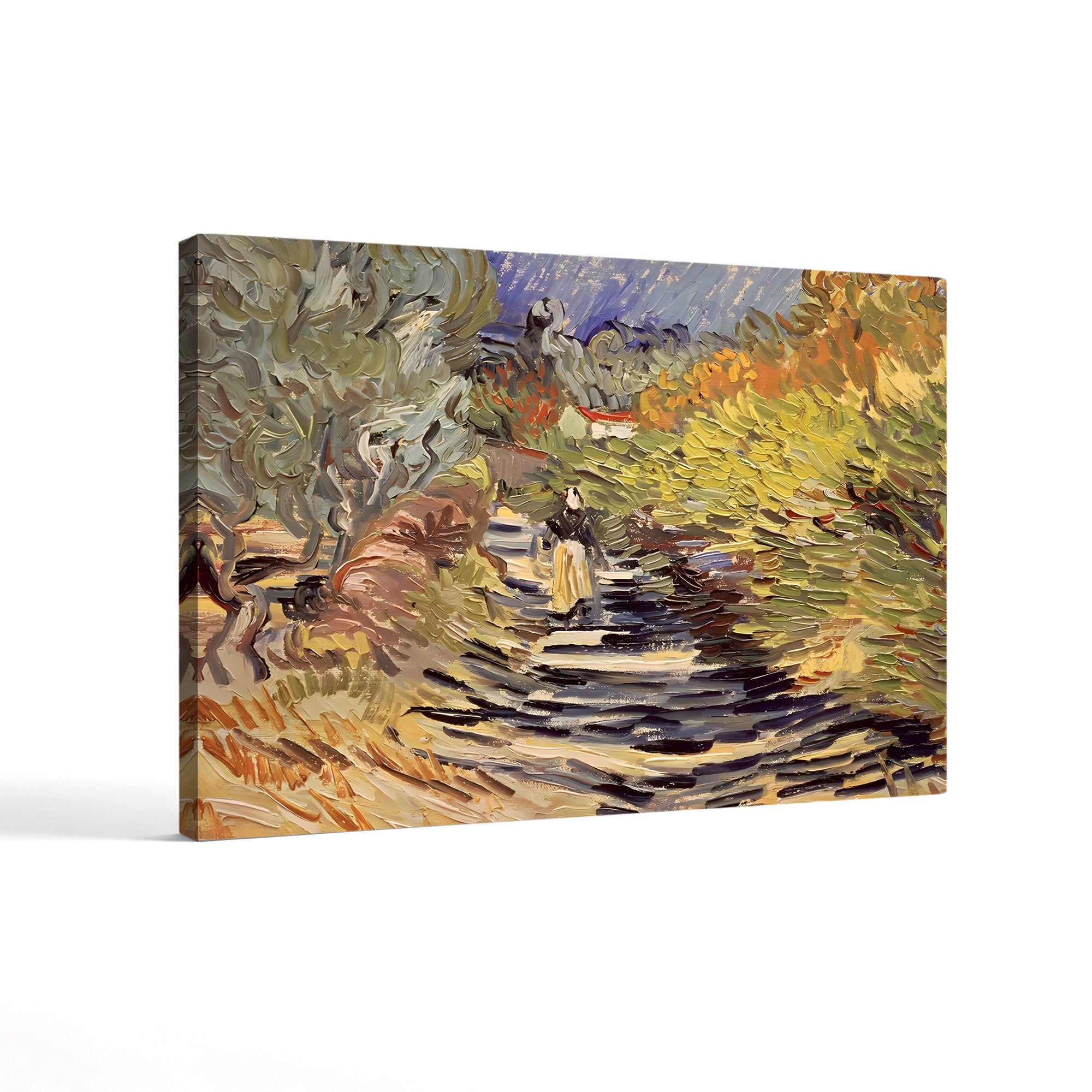 A Road in St. Rémy with Female Figures, 1889 – Vincent van Gogh Wall Art | Post-Impressionist Landscape Canvas Print