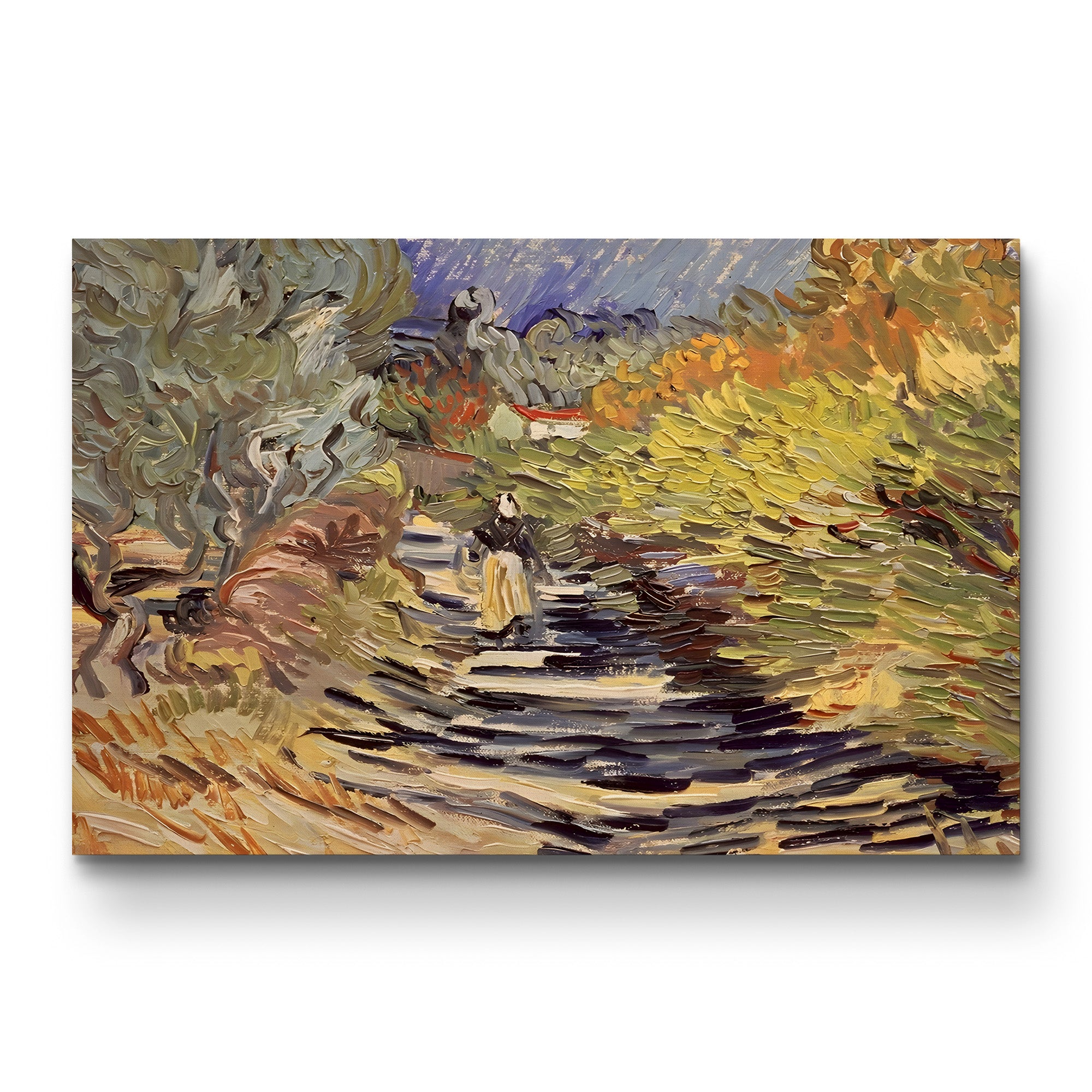 A Road in St. Rémy with Female Figures, 1889 – Vincent van Gogh Wall Art | Post-Impressionist Landscape Canvas Print