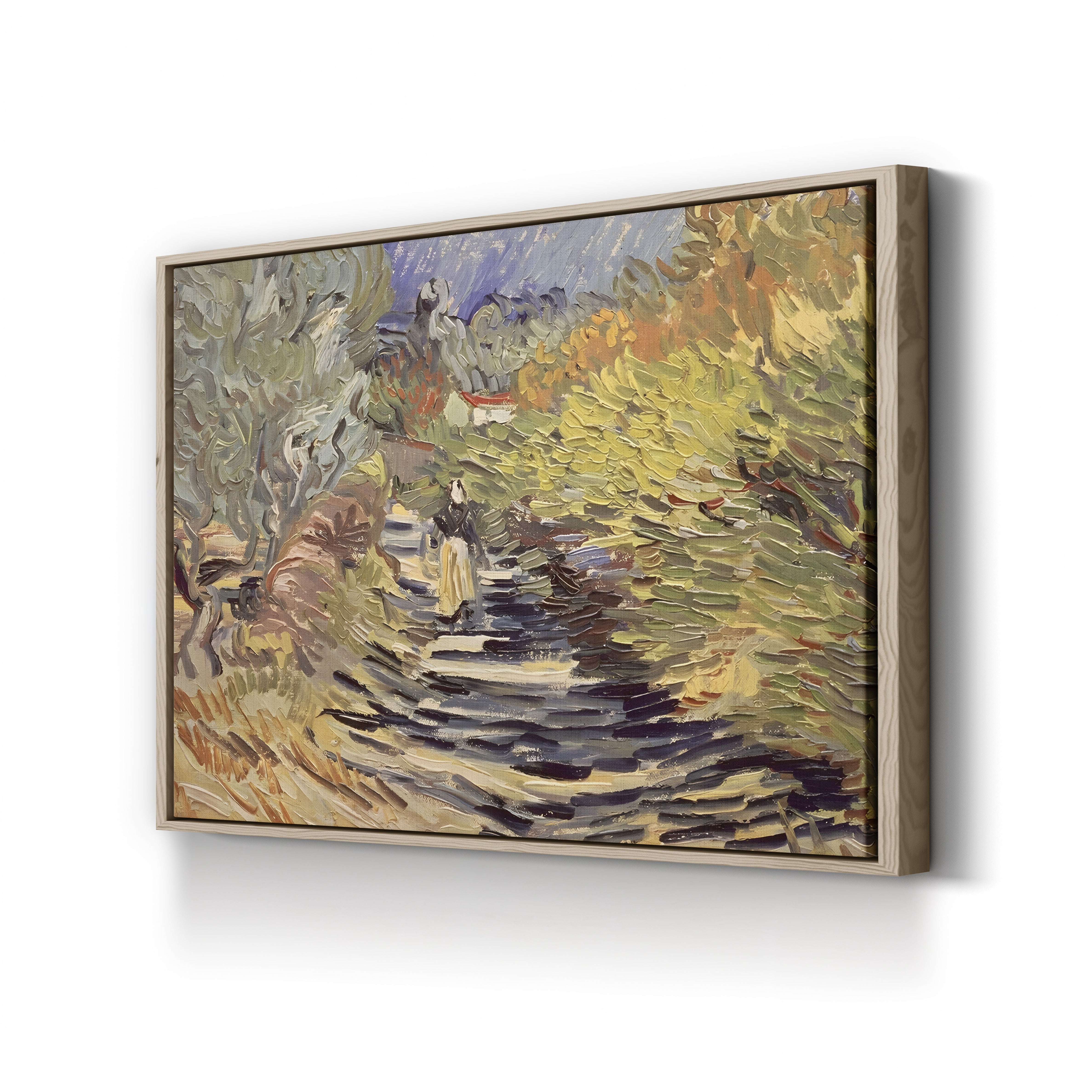 A Road in St. Rémy with Female Figures, 1889 – Vincent van Gogh Wall Art | Post-Impressionist Landscape Canvas Print