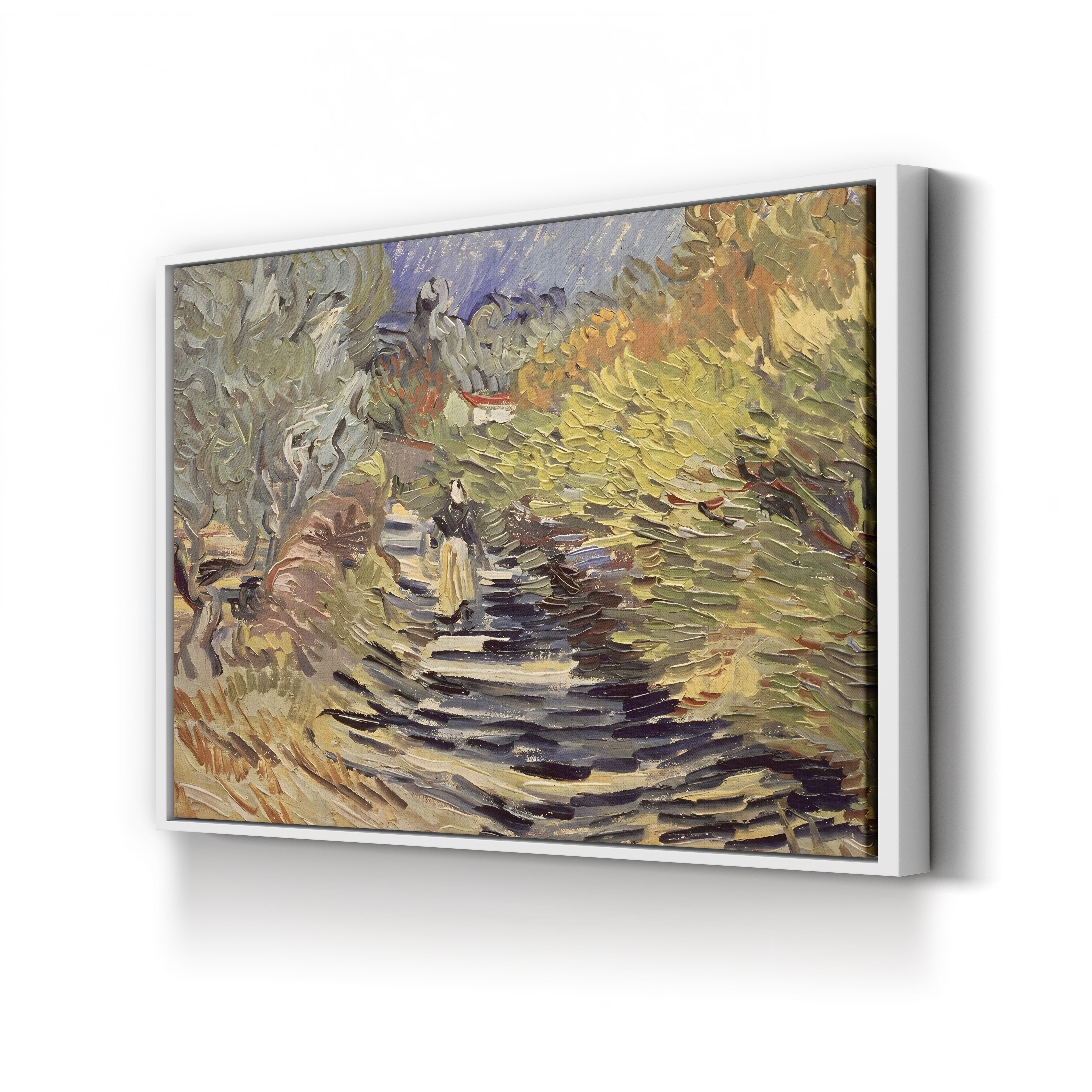 A Road in St. Rémy with Female Figures, 1889 – Vincent van Gogh Wall Art | Post-Impressionist Landscape Canvas Print