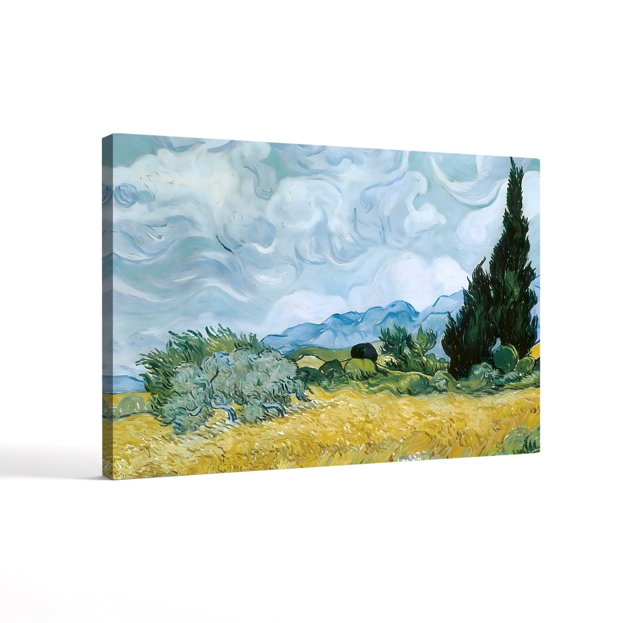 A Wheatfield, 1889 – Vincent van Gogh Wall Art | Post-Impressionist Landscape Canvas Print