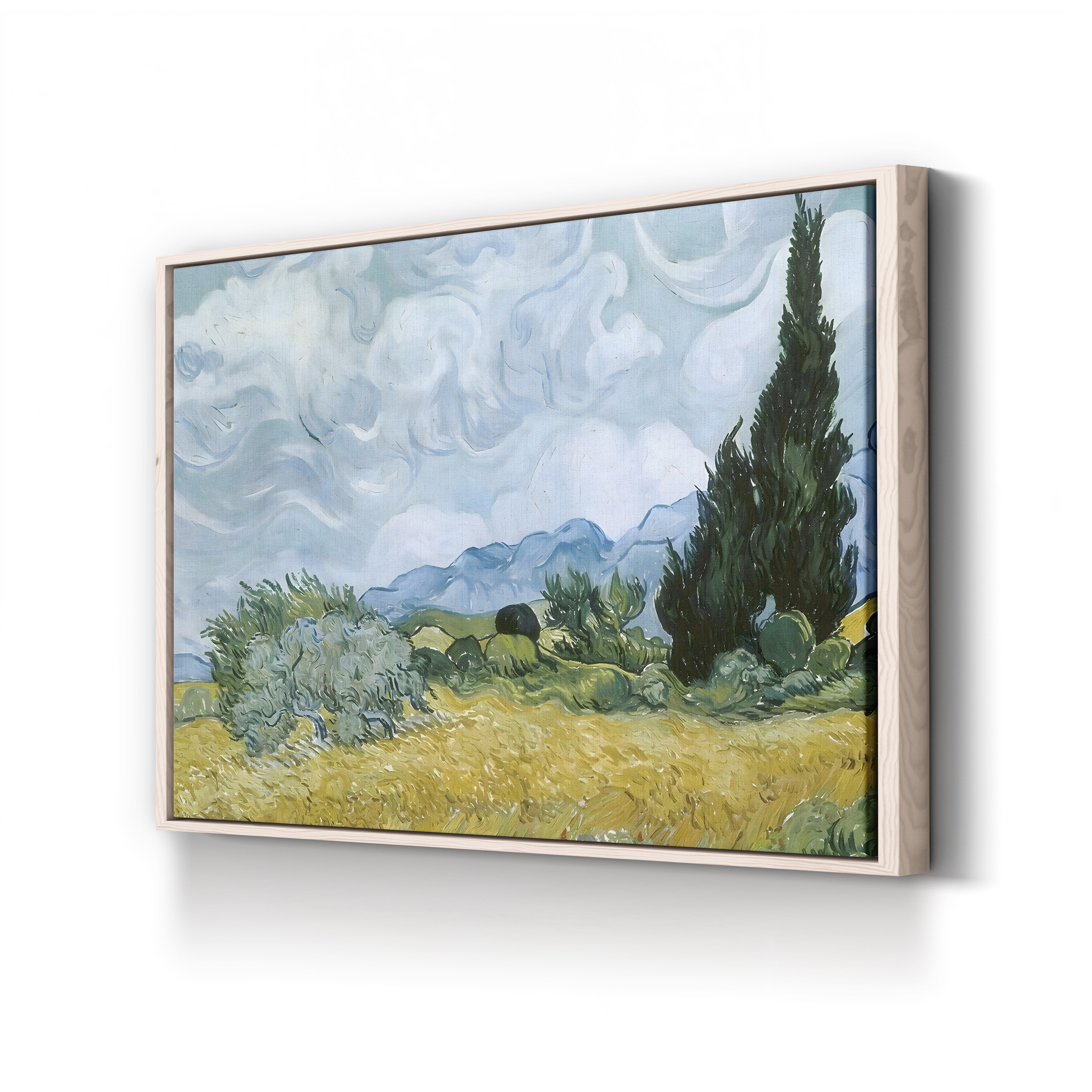 A Wheatfield, 1889 – Vincent van Gogh Wall Art | Post-Impressionist Landscape Canvas Print