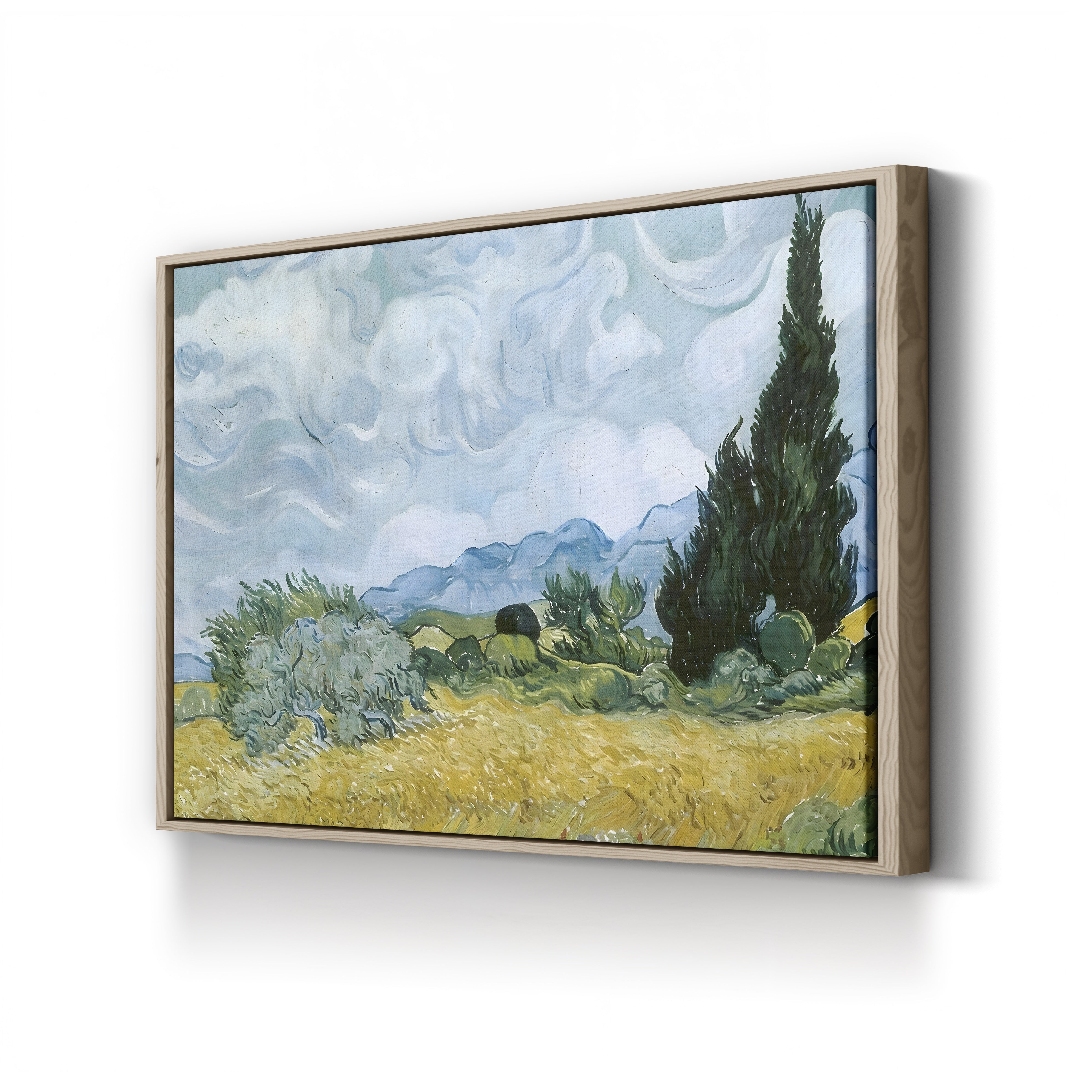 A Wheatfield, 1889 – Vincent van Gogh Wall Art | Post-Impressionist Landscape Canvas Print
