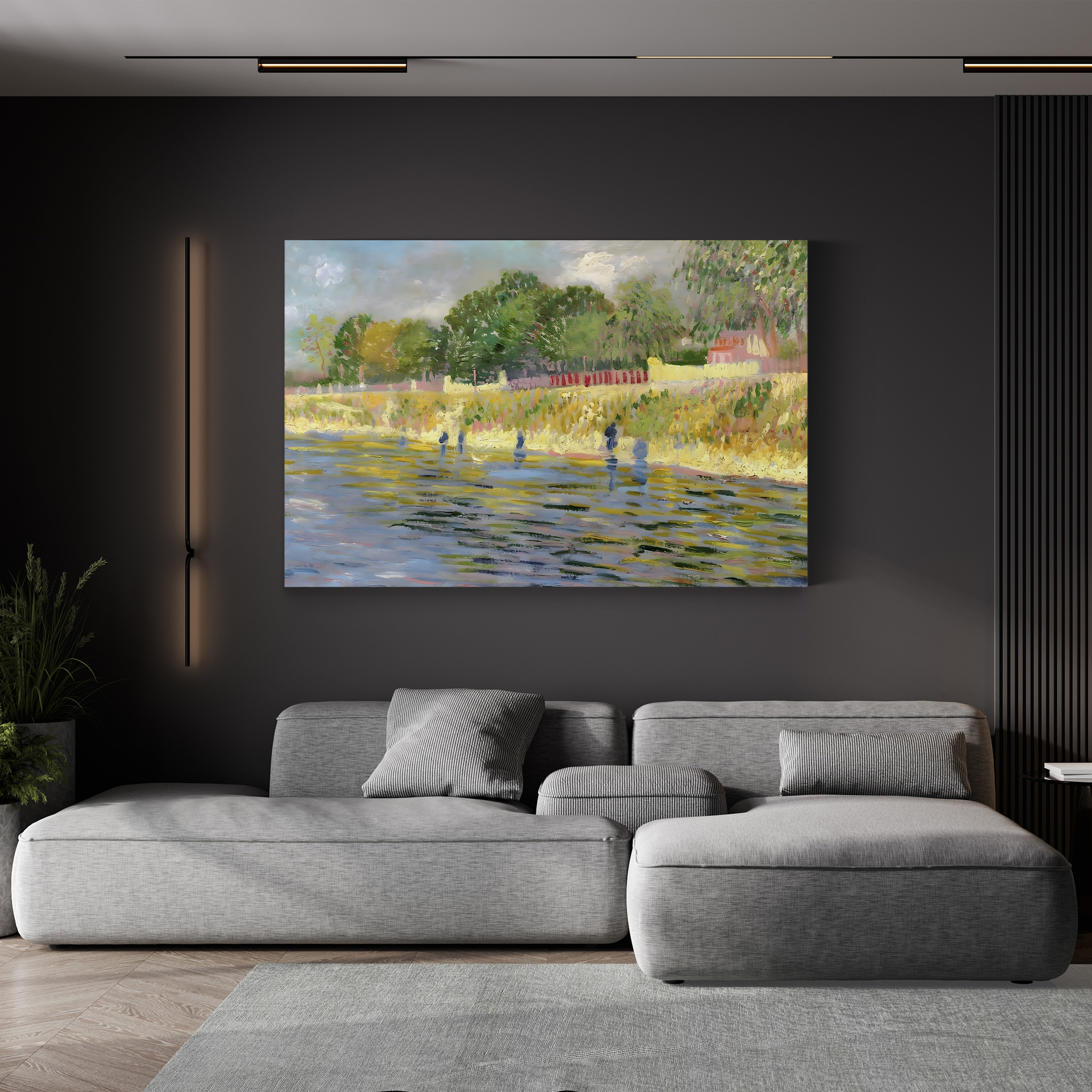 Bank of the Seine, 1887 – Vincent van Gogh Wall Art | Post-Impressionist Riverside Canvas Print