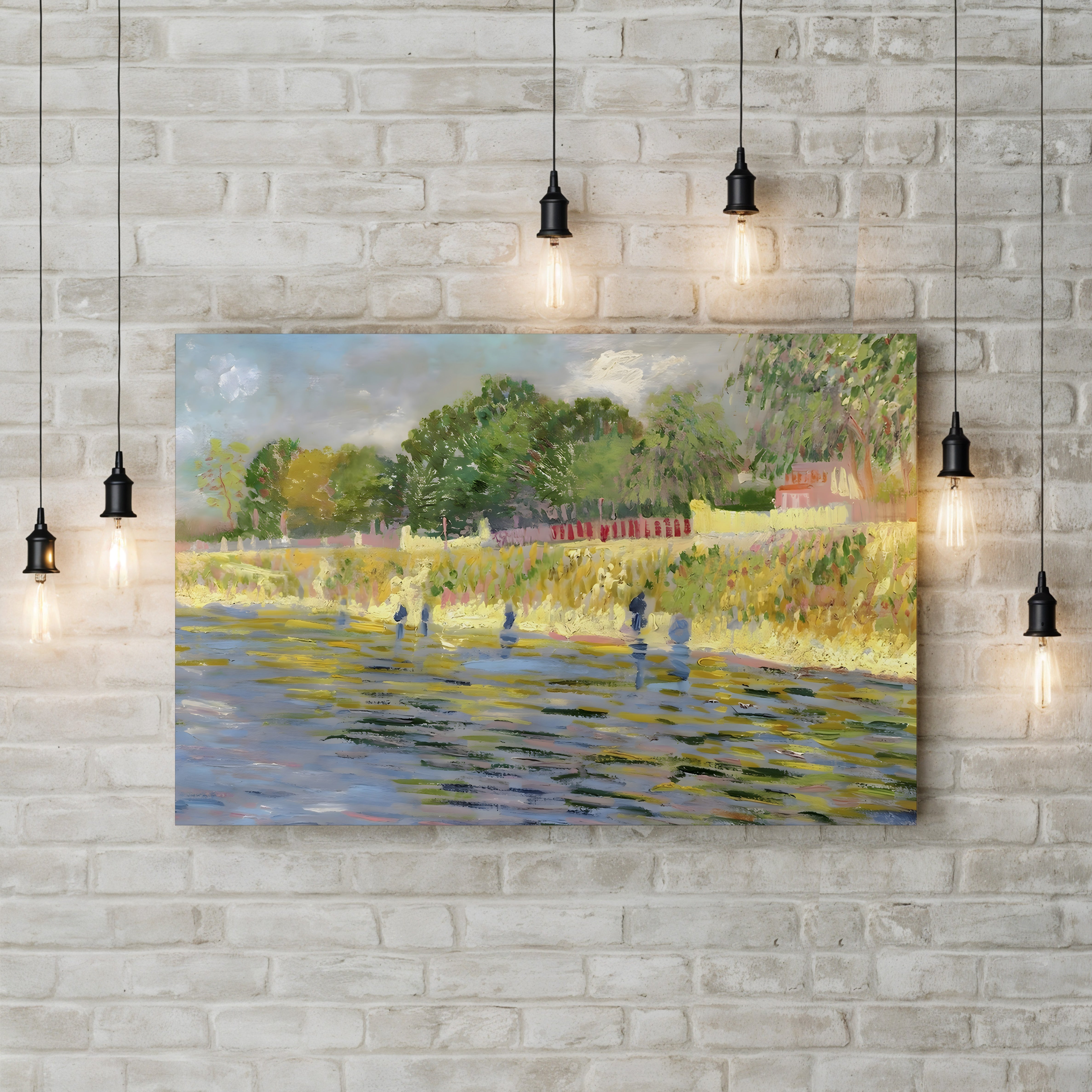 Bank of the Seine, 1887 – Vincent van Gogh Wall Art | Post-Impressionist Riverside Canvas Print