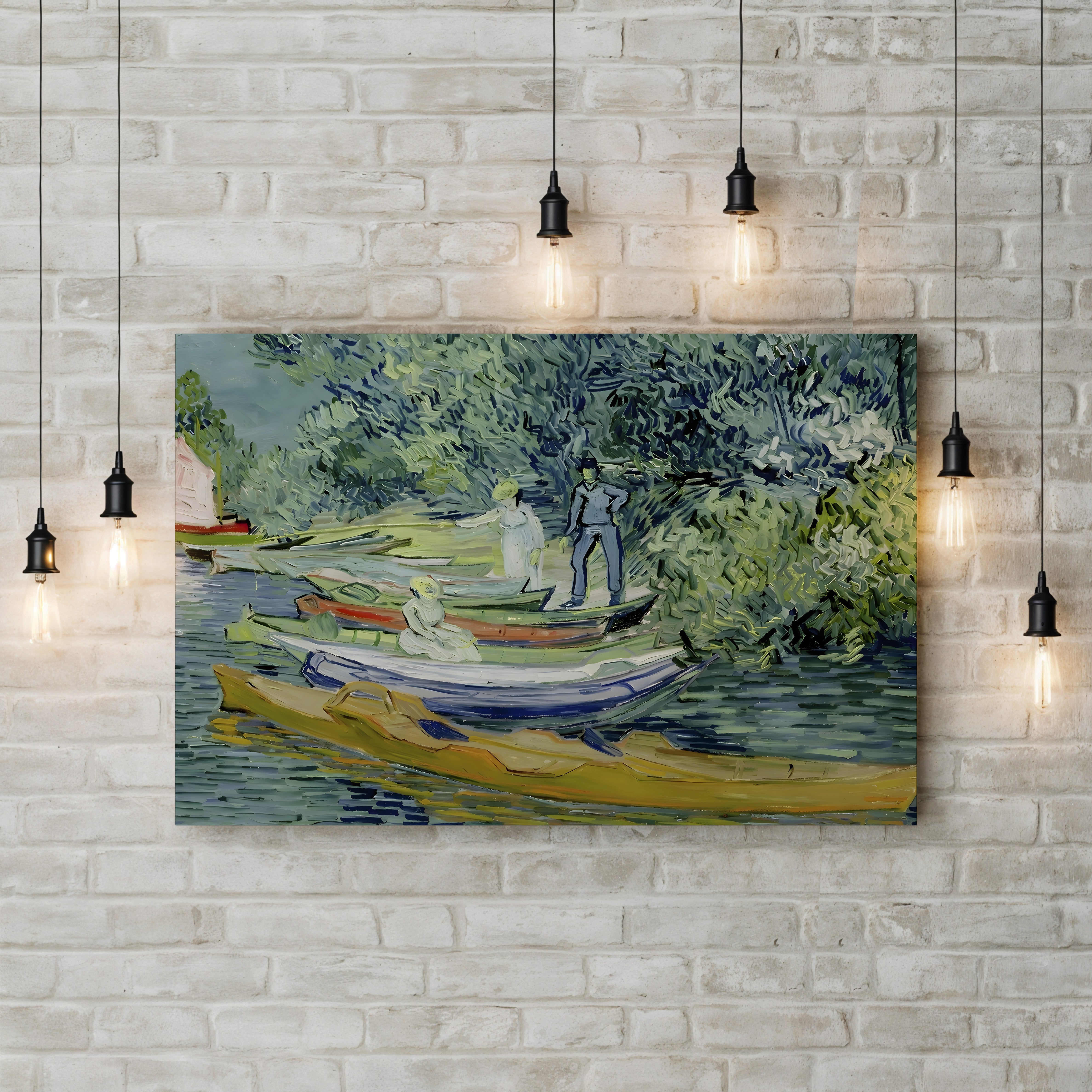 Bank of the Oise at Auvers, 1890 – Vincent van Gogh Wall Art | Post-Impressionist Riverside Canvas Print
