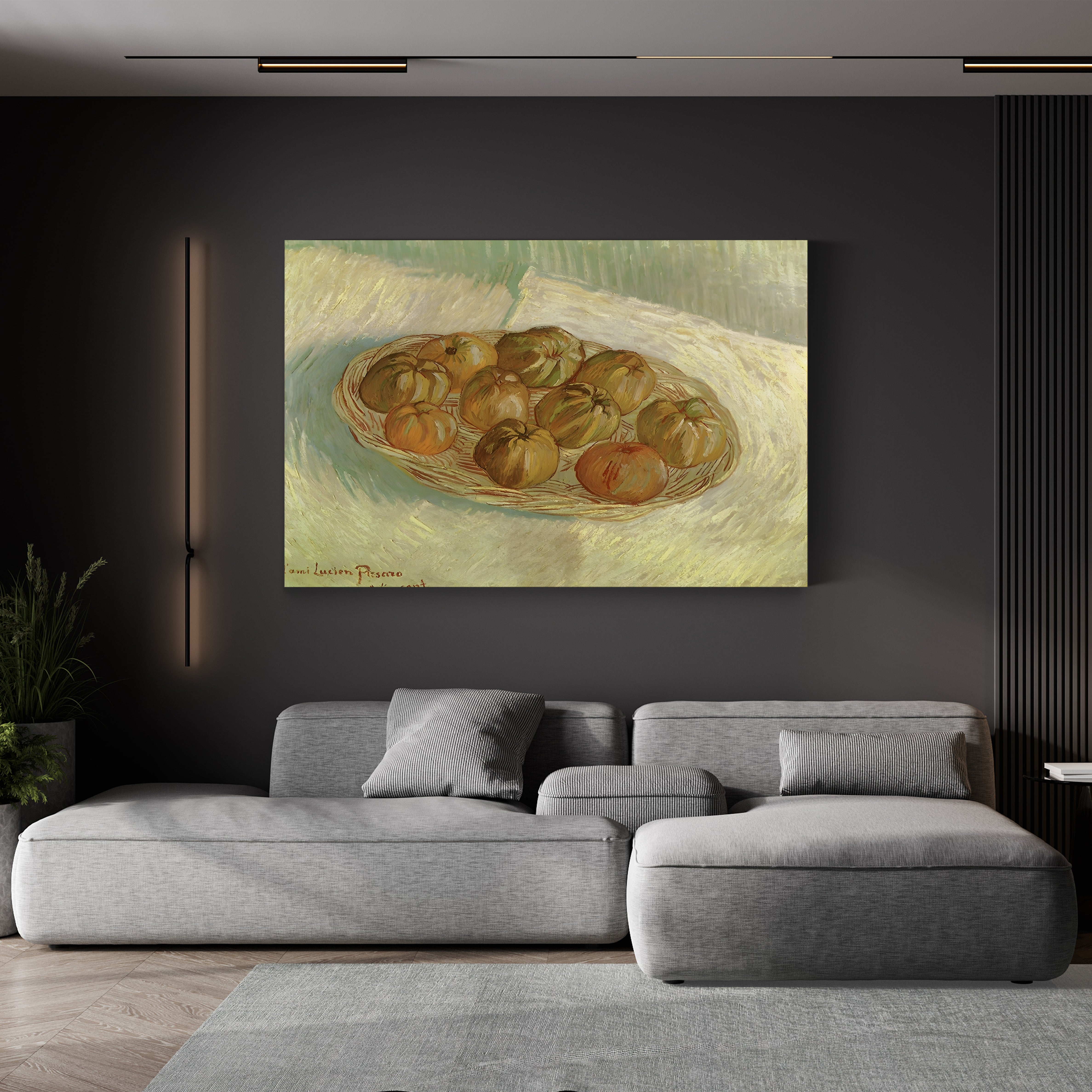 Basket of Apples, 1885 – Vincent van Gogh Wall Art | Early Dutch Still Life Canvas Print