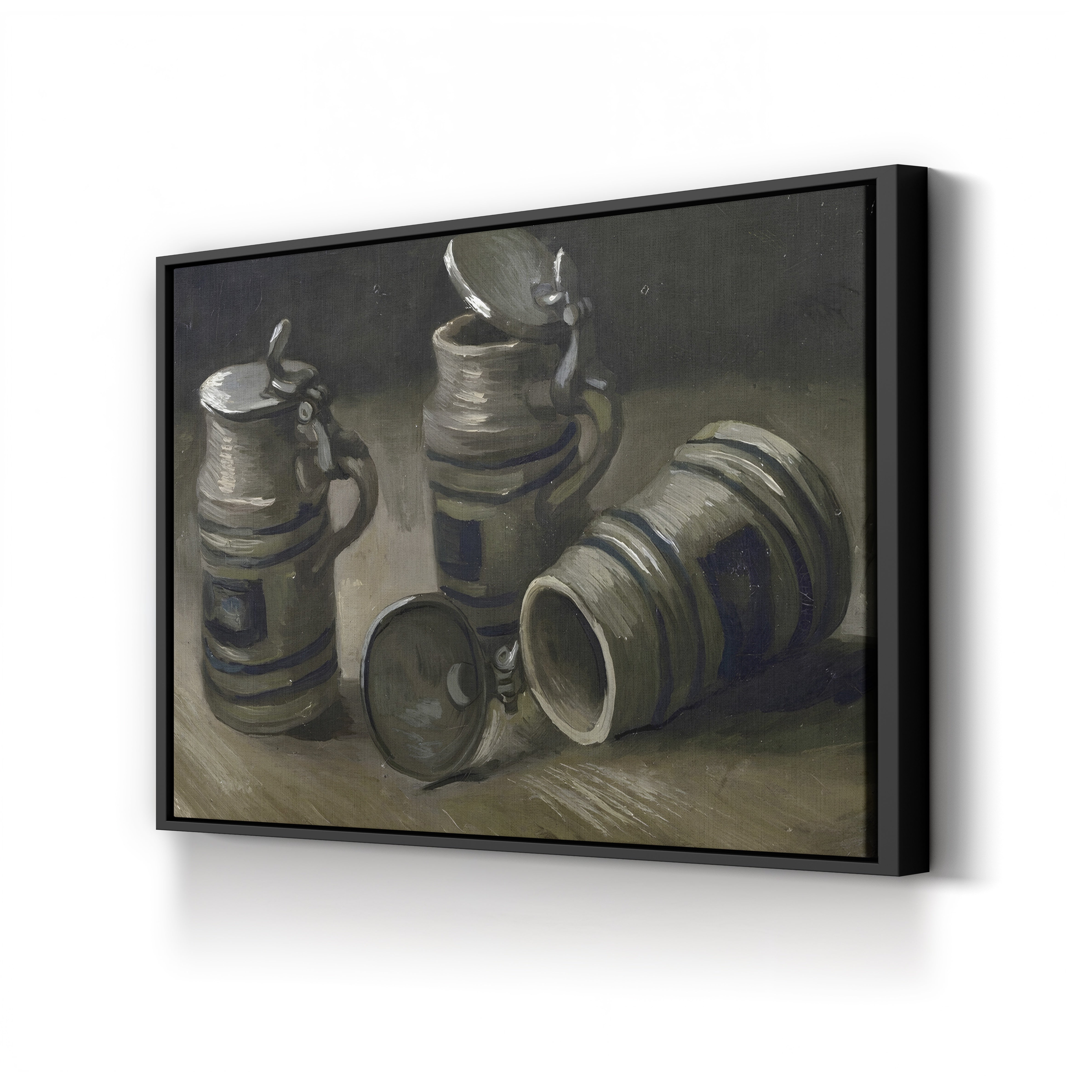 Beer Tankards, 1885 – Vincent van Gogh Wall Art | Early Dutch Still Life Canvas Print