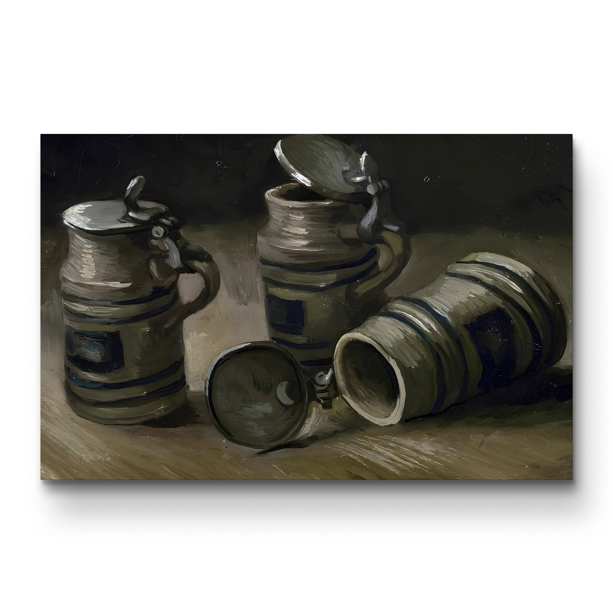 Beer Tankards, 1885 – Vincent van Gogh Wall Art | Early Dutch Still Life Canvas Print